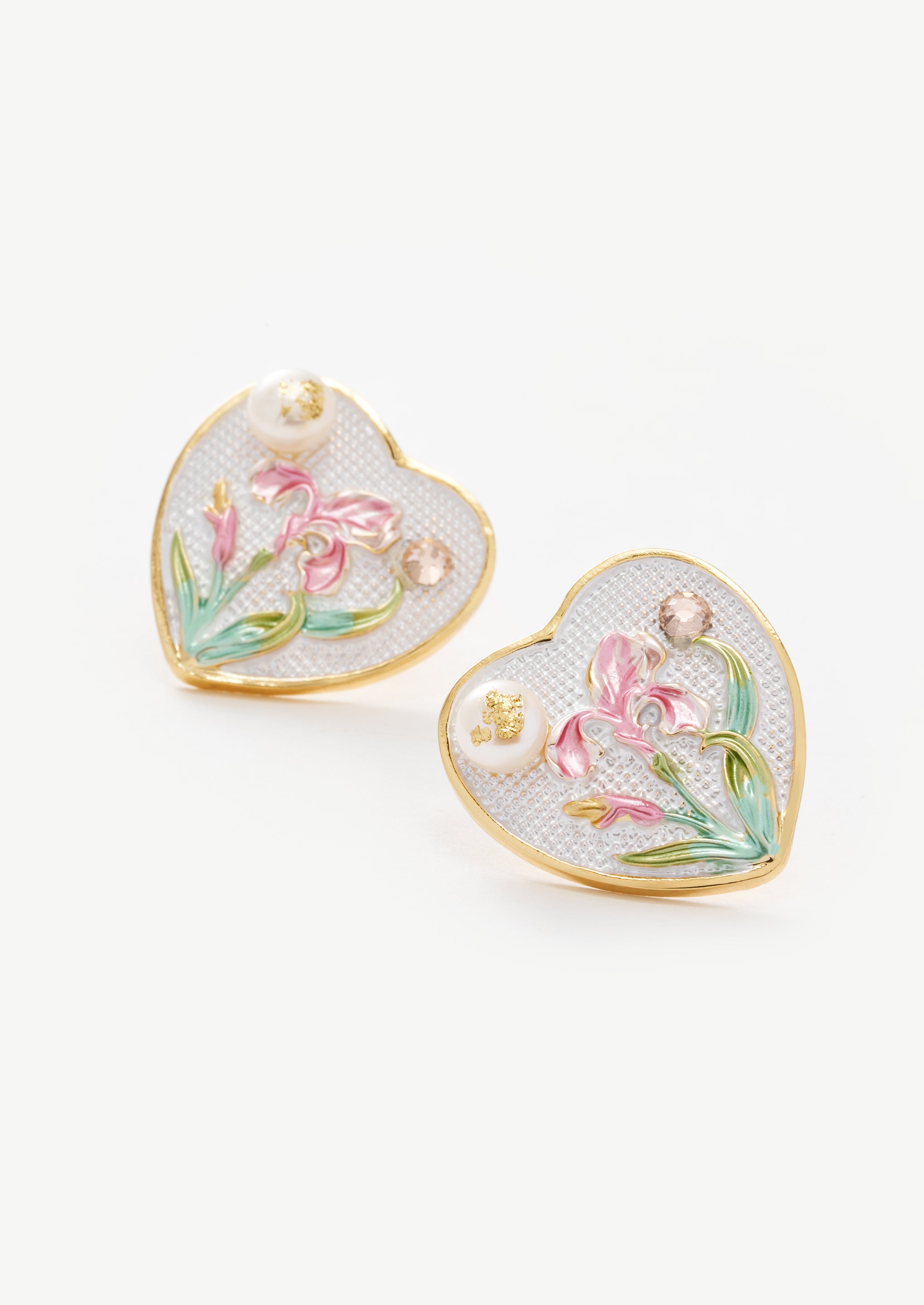 Lily Heart Stud Earrings