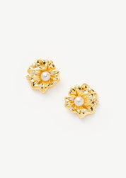 Pearl Flower Stud Earrings