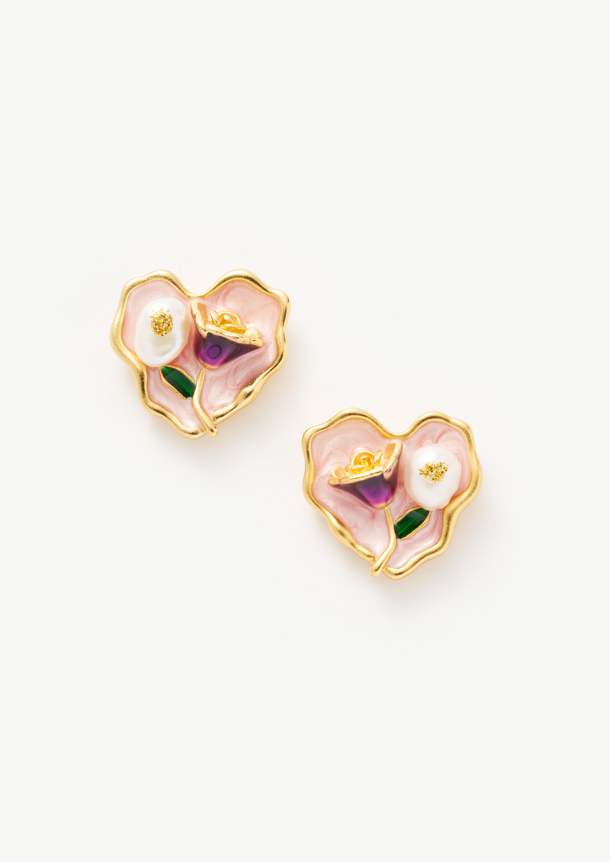 Rose Heart Stud Earrings