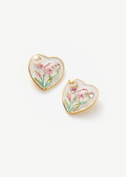 Lily Heart Stud Earrings