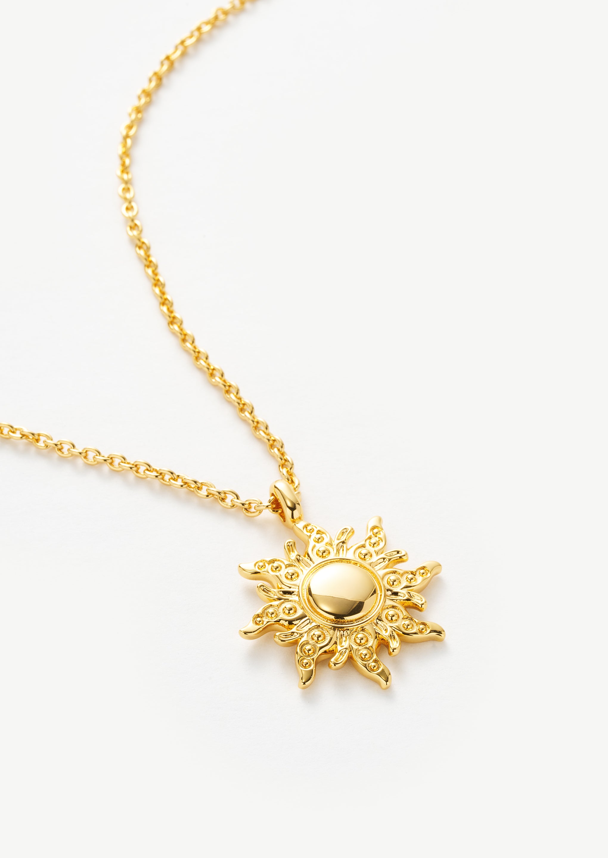 Sunburst Pendant Chain Necklace