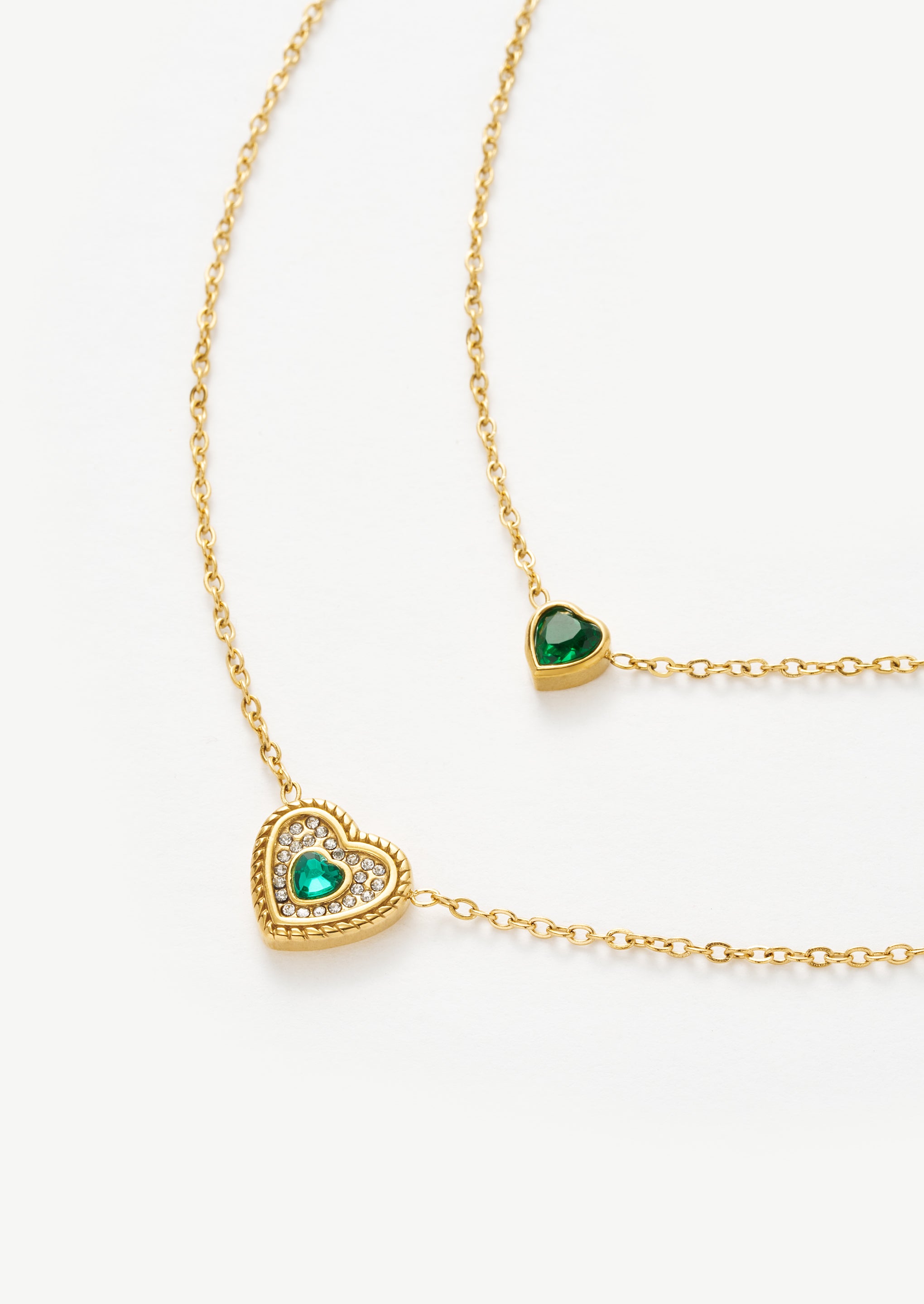 Double Heart Chain Necklace