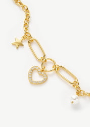 Heart Star Pearl Bracelet