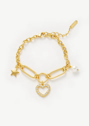 Heart Star Pearl Bracelet