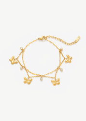 Butterfly Double Chain Bracelet