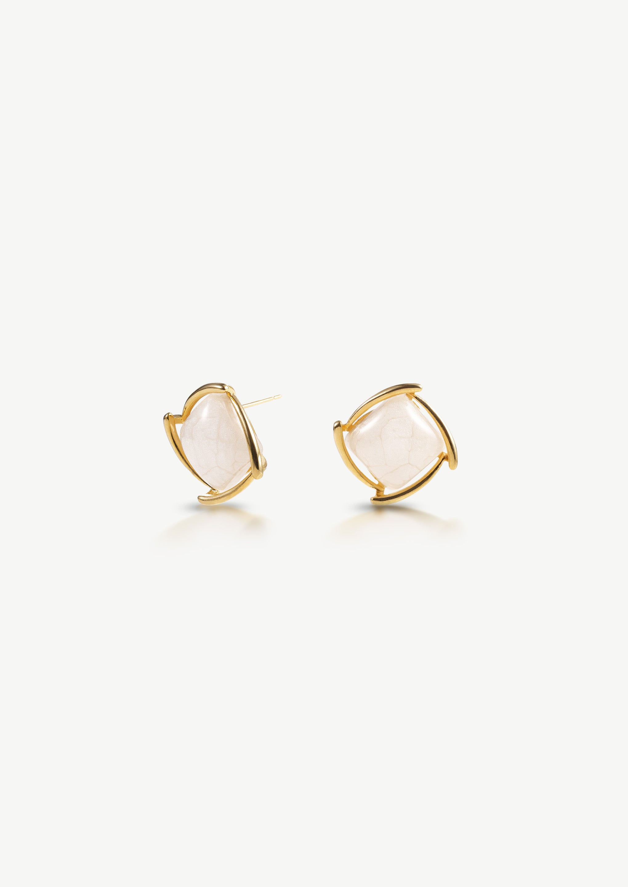 Square Swirl Stud Earrings