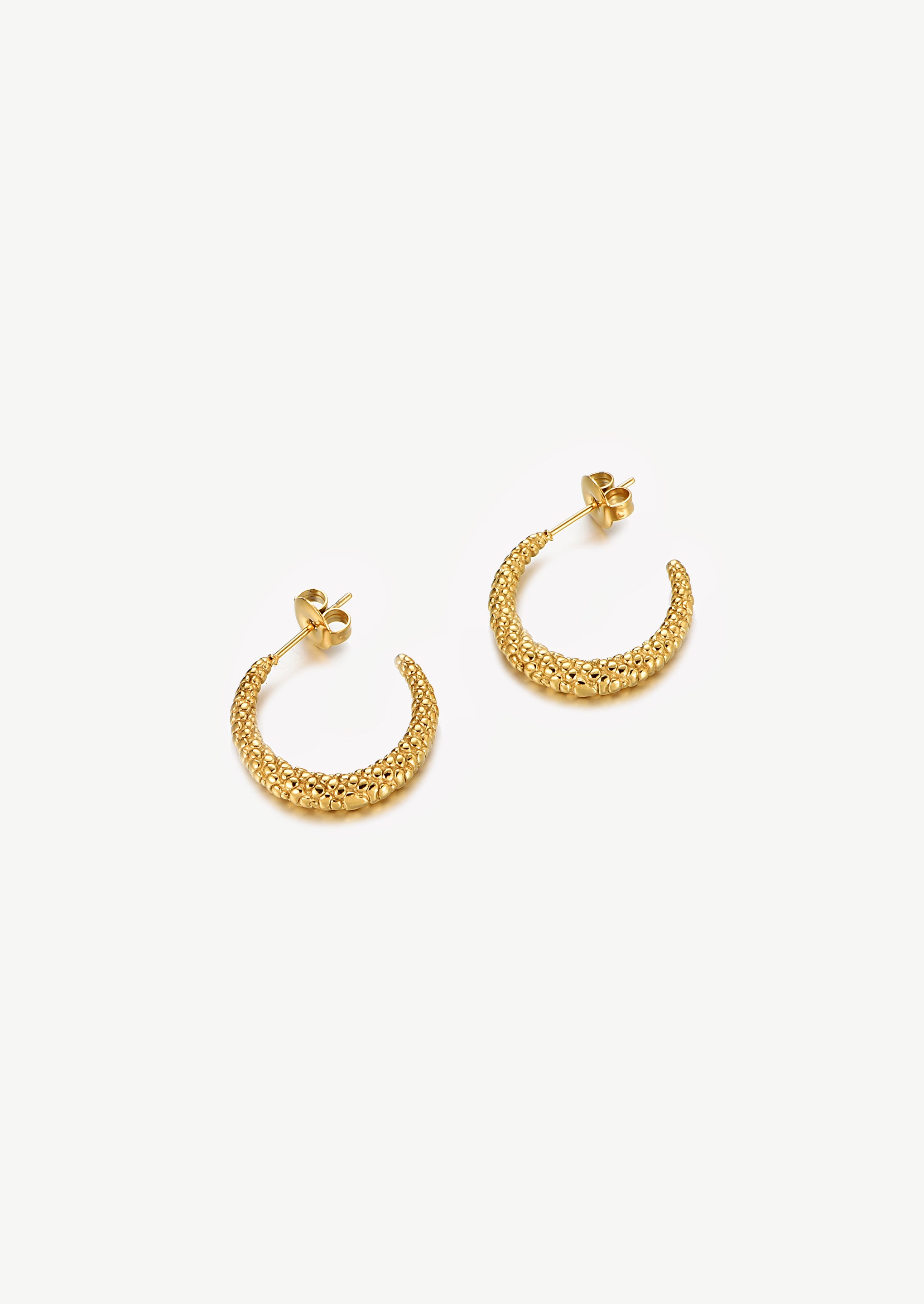 Textured Crescent Hoop Earrings