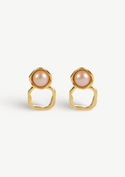 Square Pearl Stud Earrings