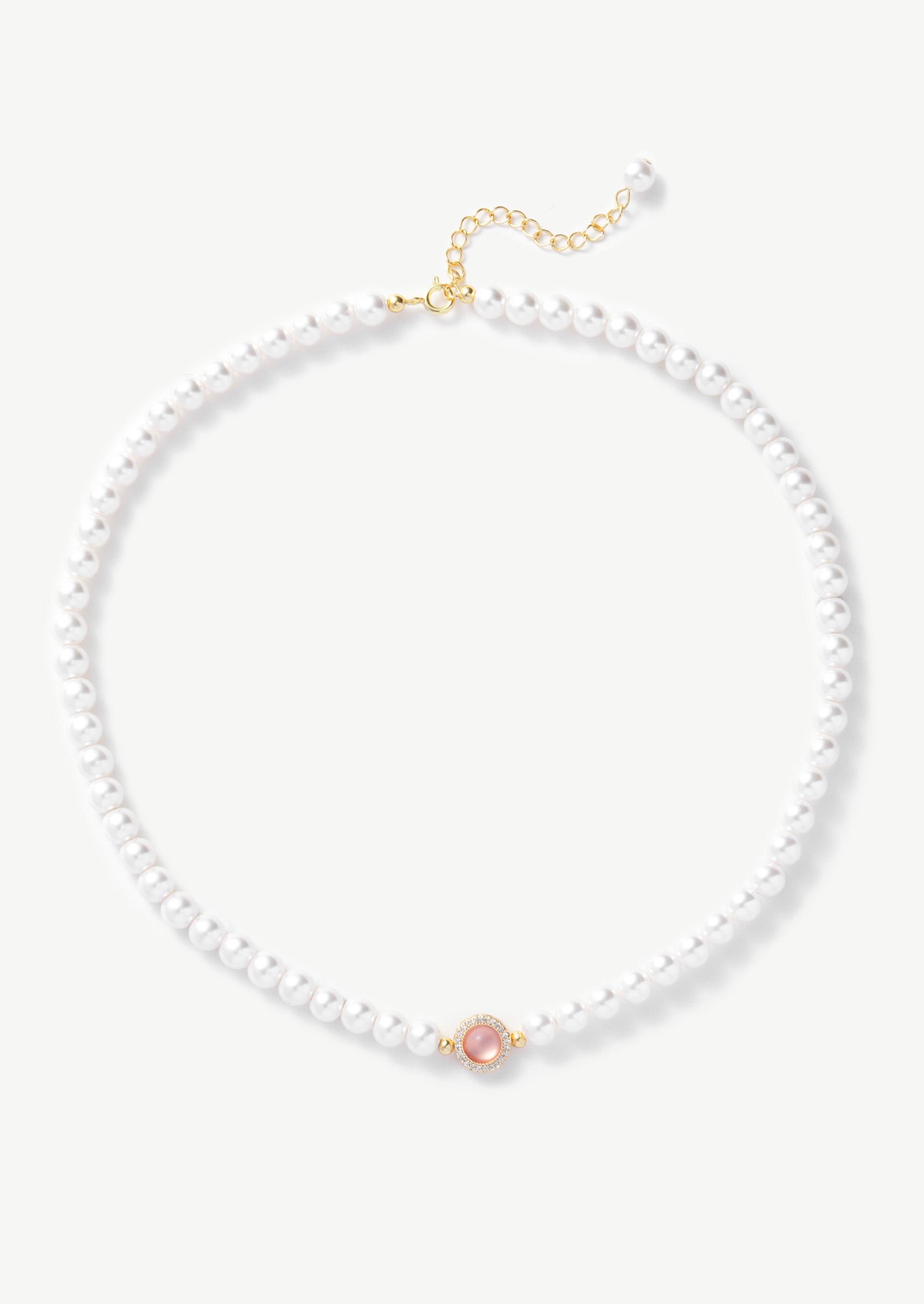 Crystal Pearl Beaded Necklace