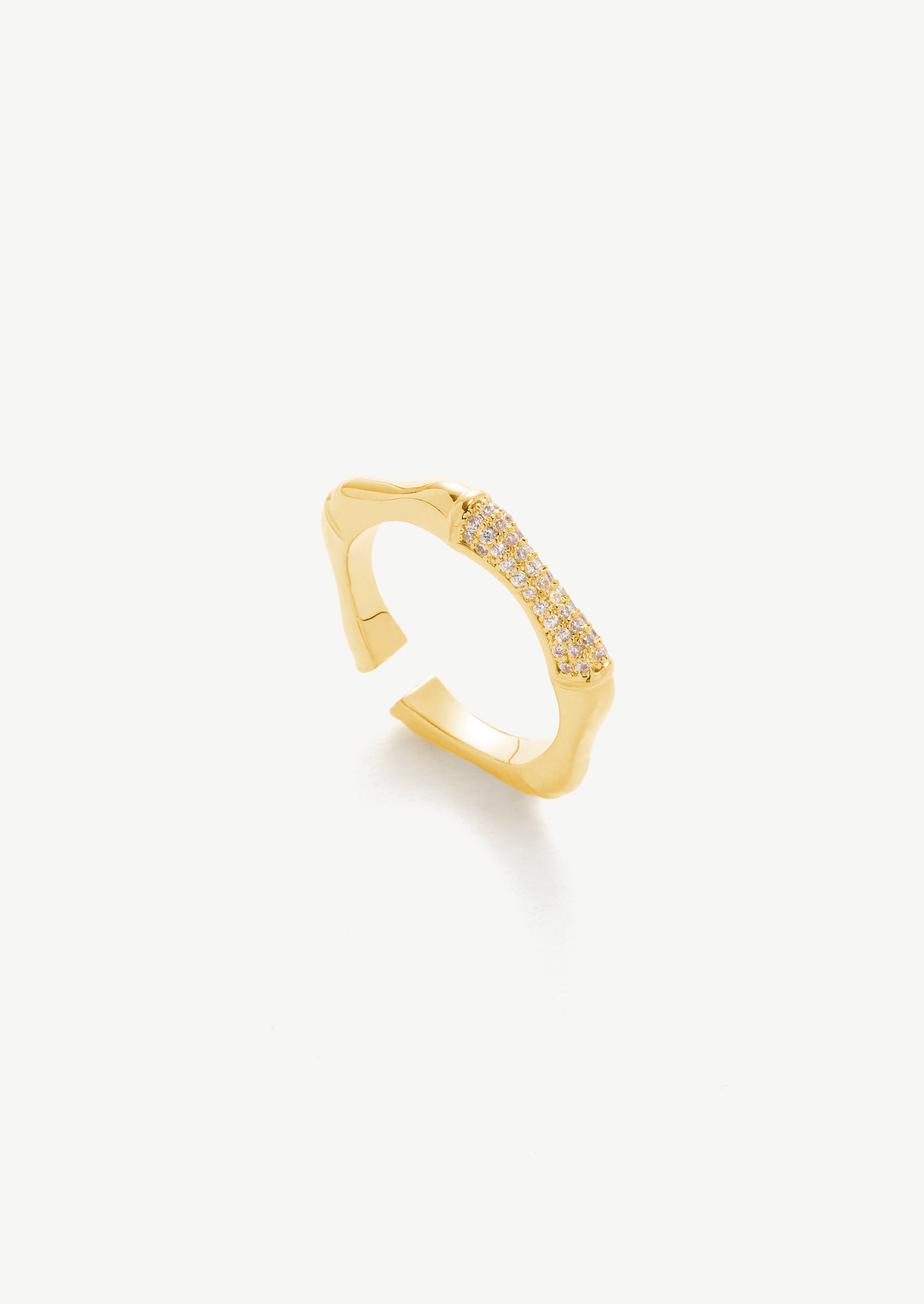 Pave Hex Open Ring