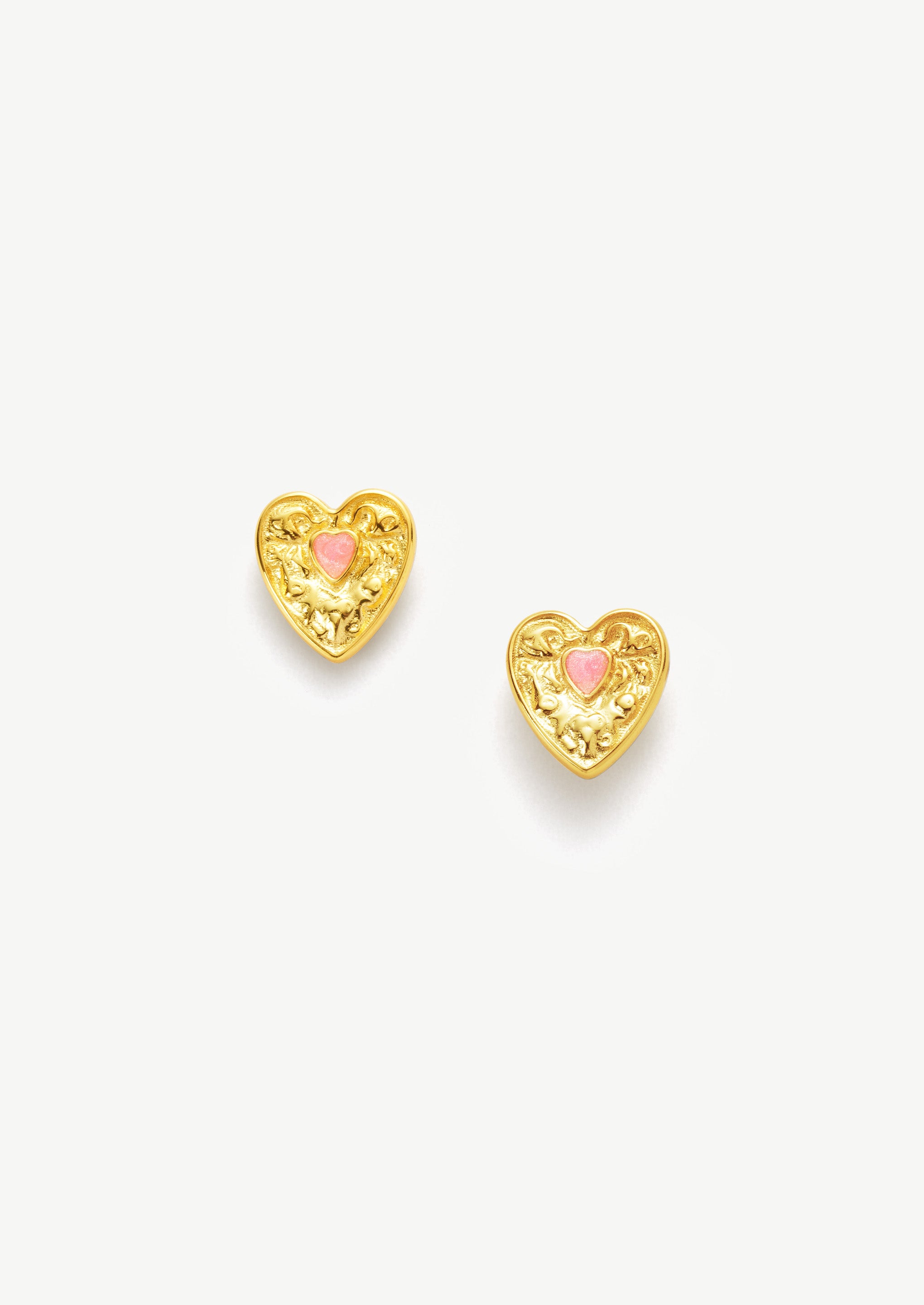 Overlapping Heart Stud Earrings