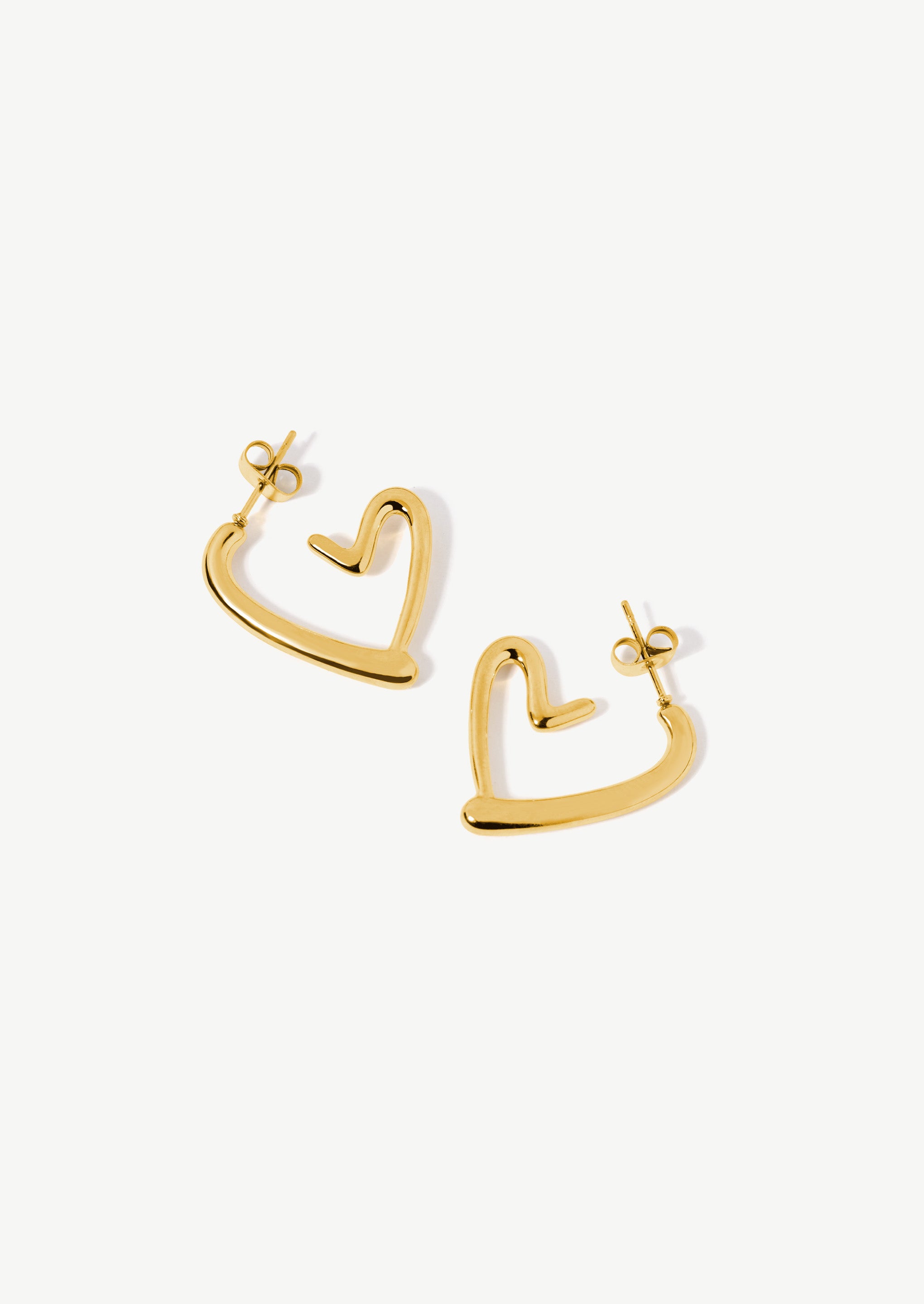 Open Heart Stud Earrings