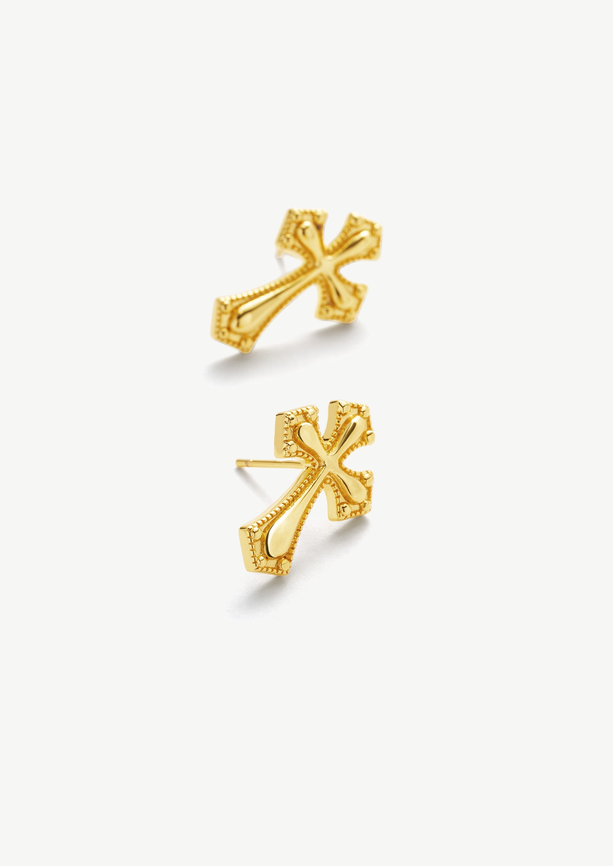 Textured Cross Stud Earrings