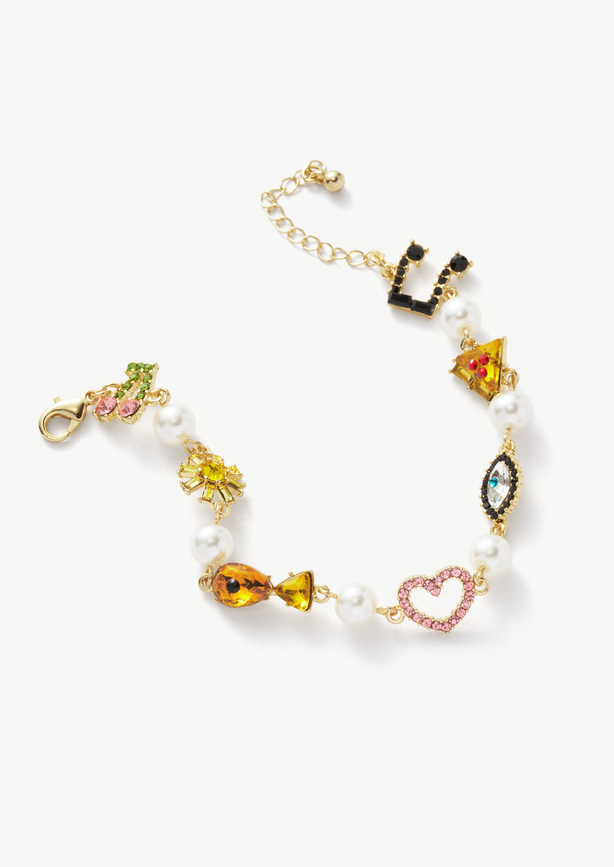 Pearl Charm Gold Bracelet