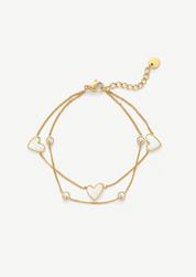 Heart Double Chain Bracelet