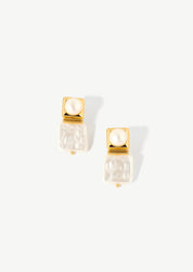 Square Pearl Statement Earrings