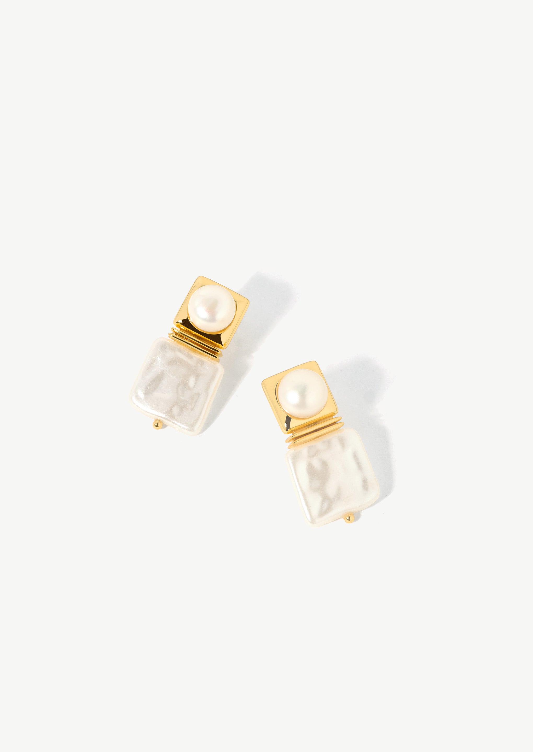 Square Pearl Statement Earrings