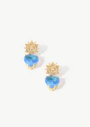 Sunburst Heart Drop Earrings