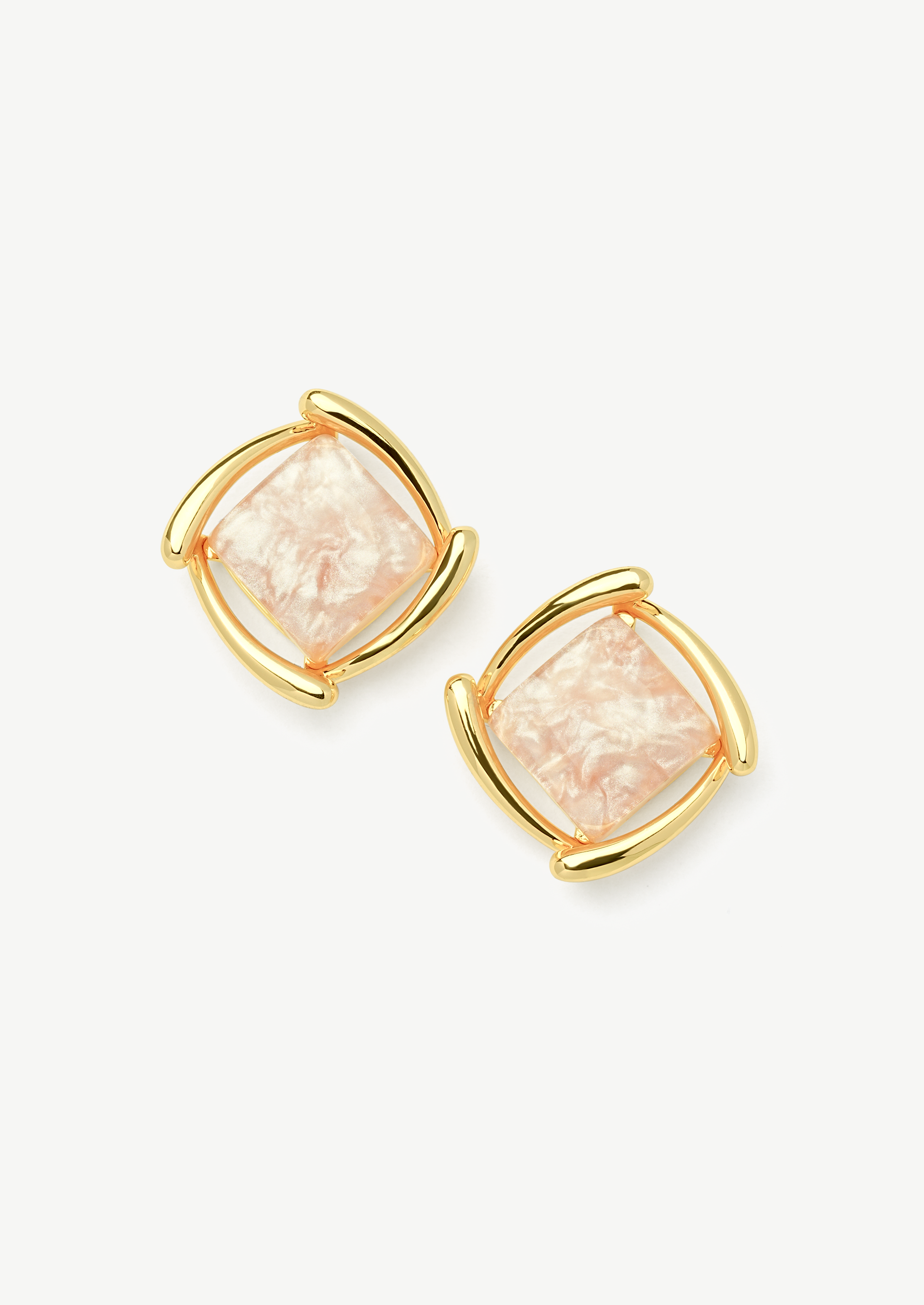 Square Swirl Stud Earrings