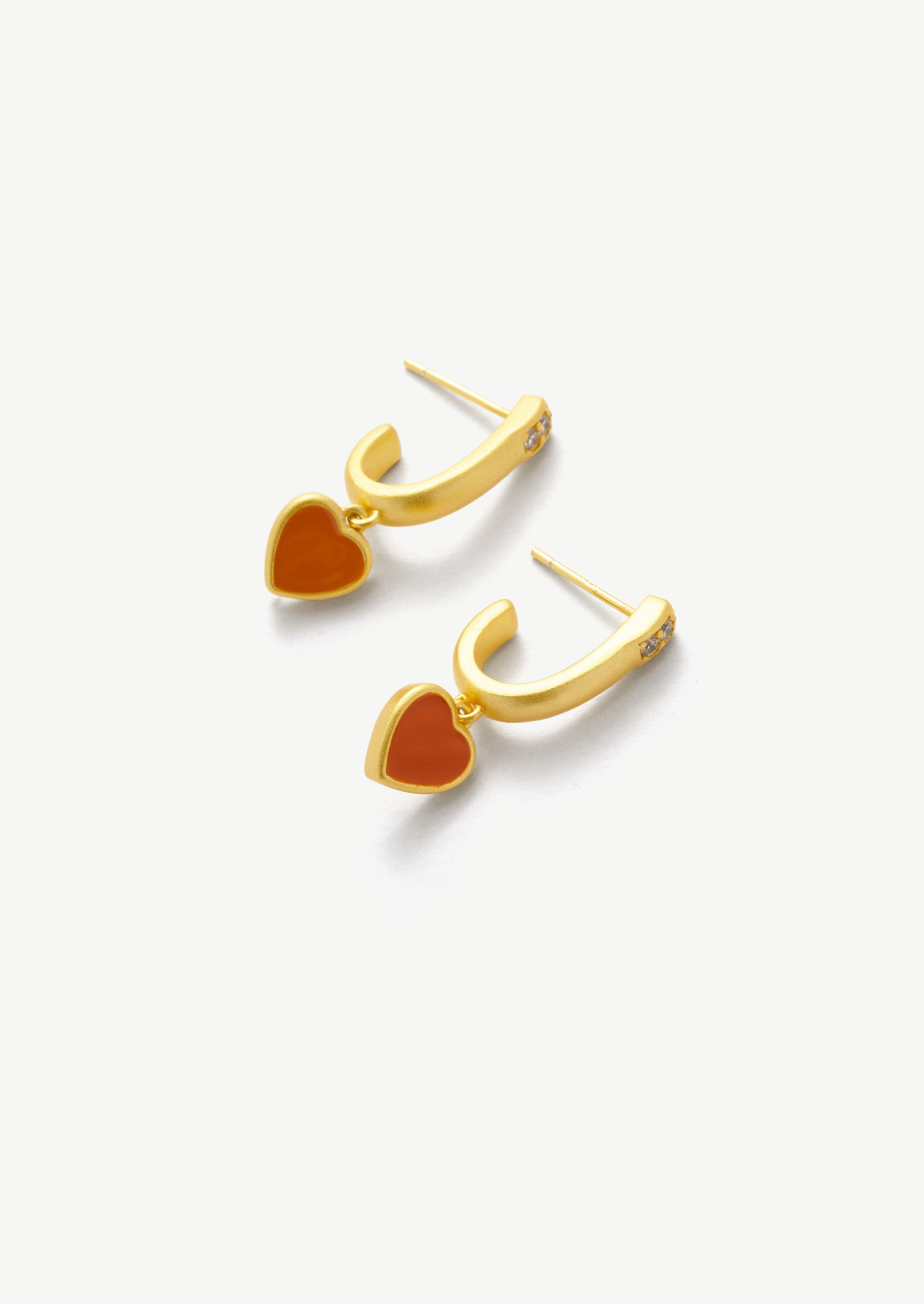 Heart Charm Hoop Earrings