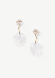 Pearl Flower Drop Earrings