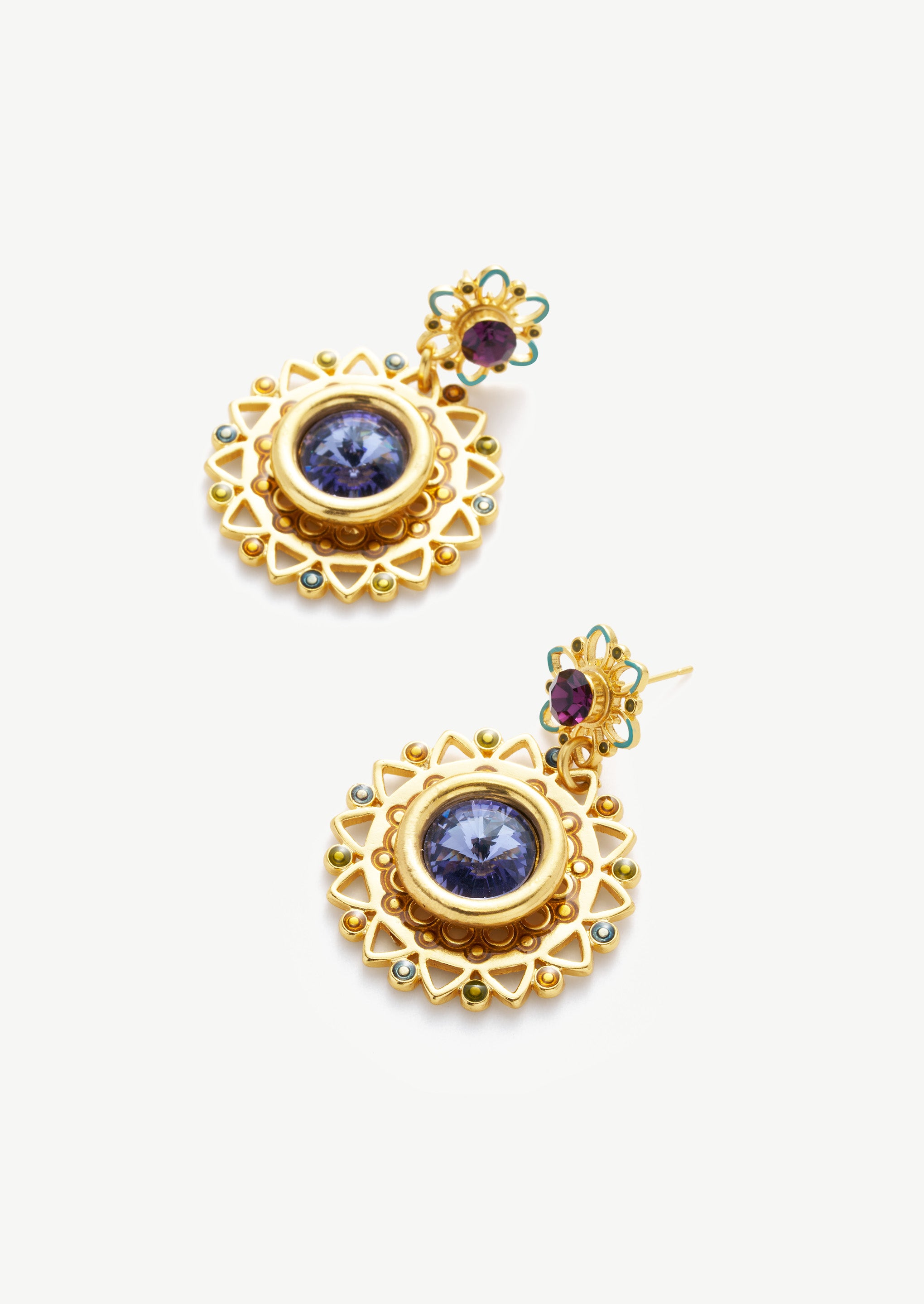 Floral Drop Statement Earrings