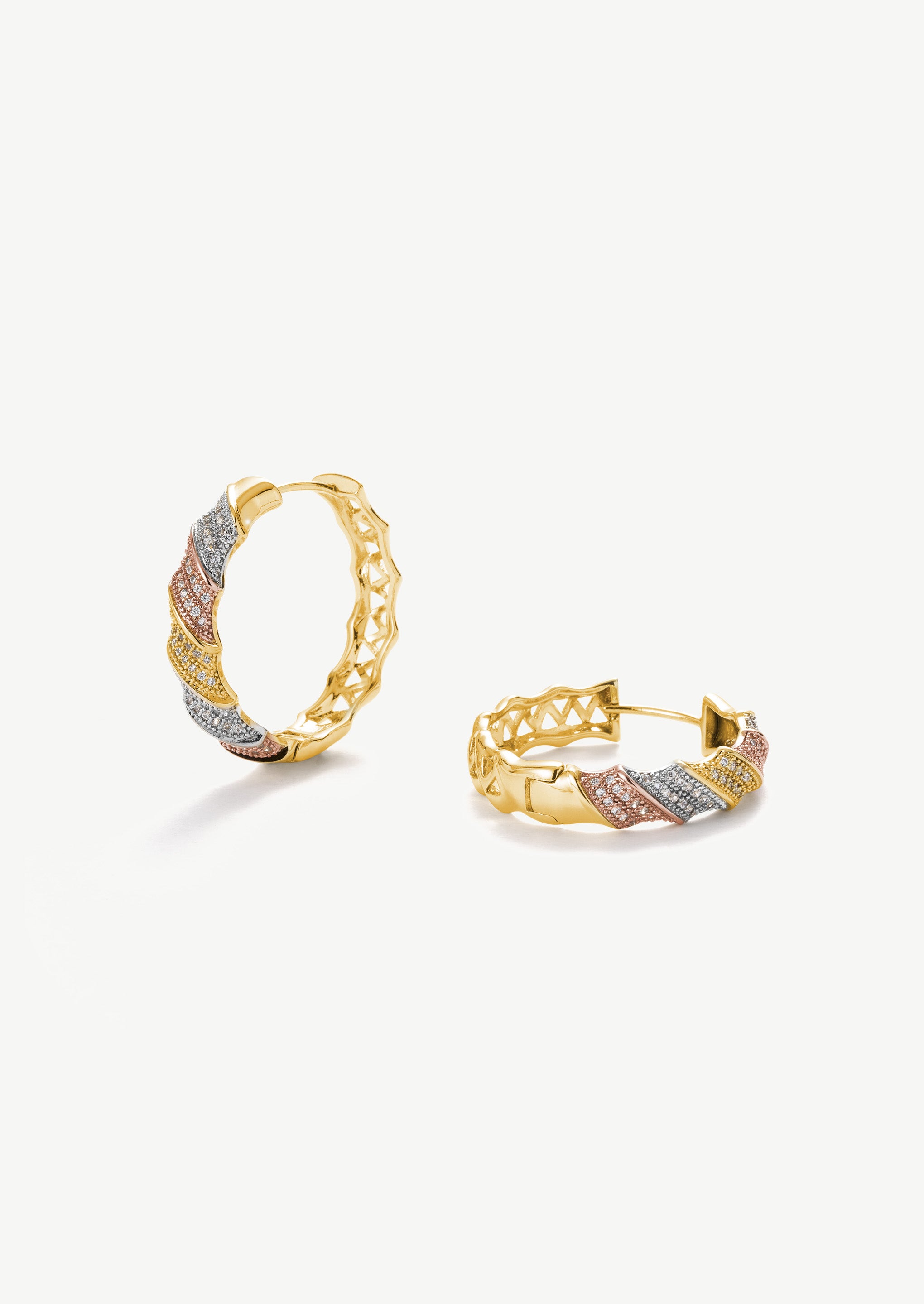 Tricolor Hoop Earrings