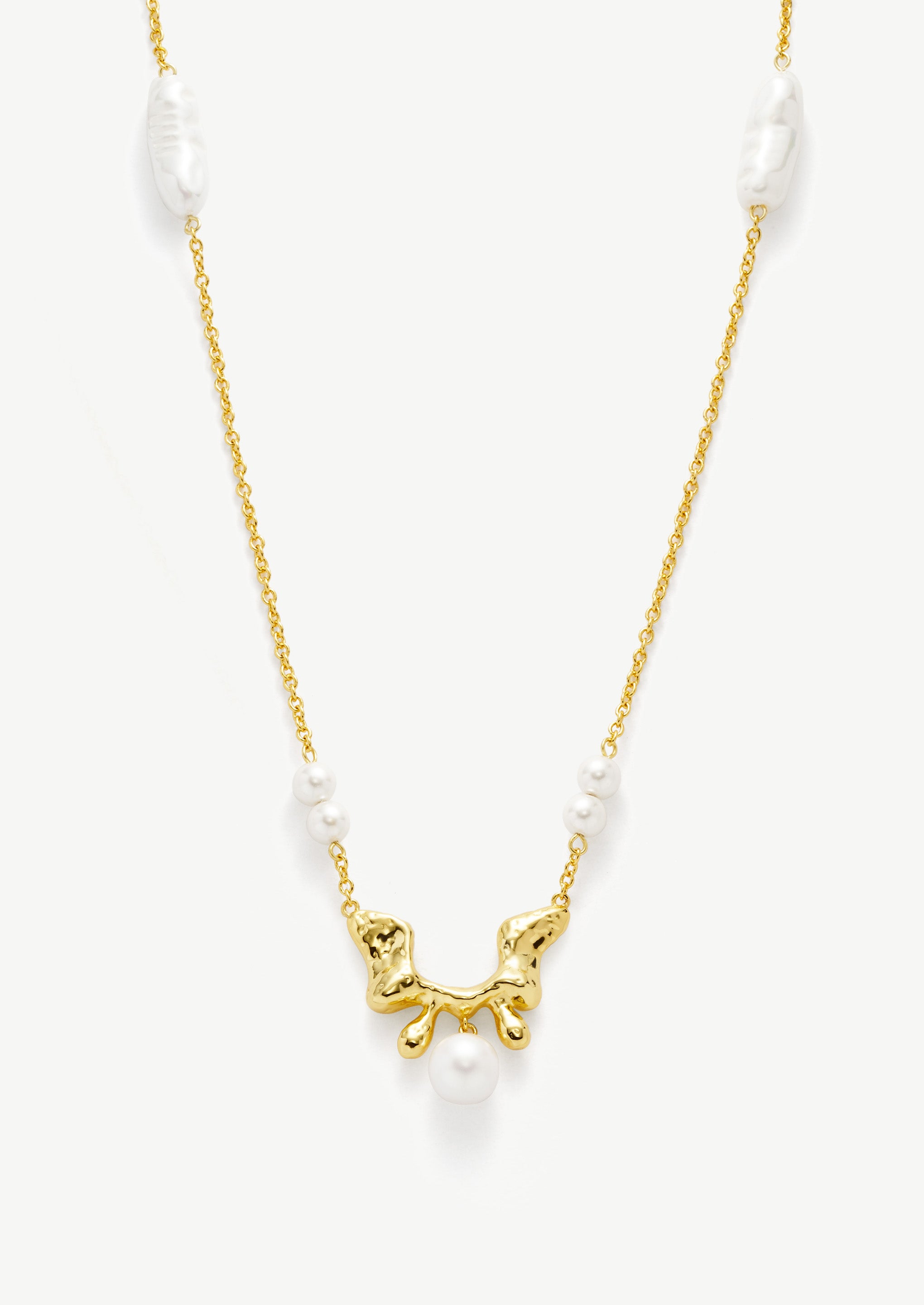 Molten Pearl Pendant Necklace