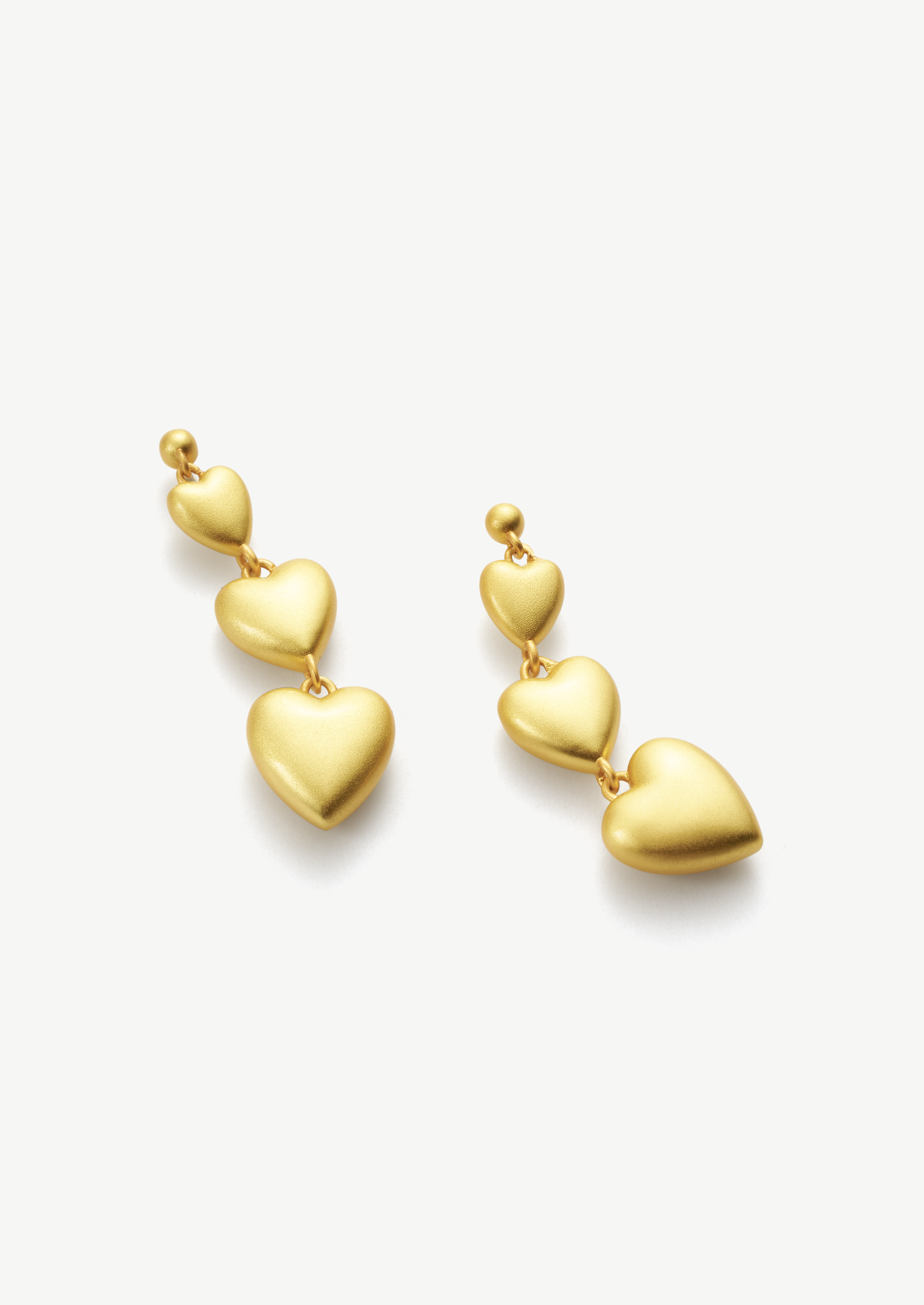 Triple Heart Drop Earrings