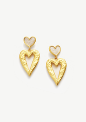 Hollow Heart Drop Earrings