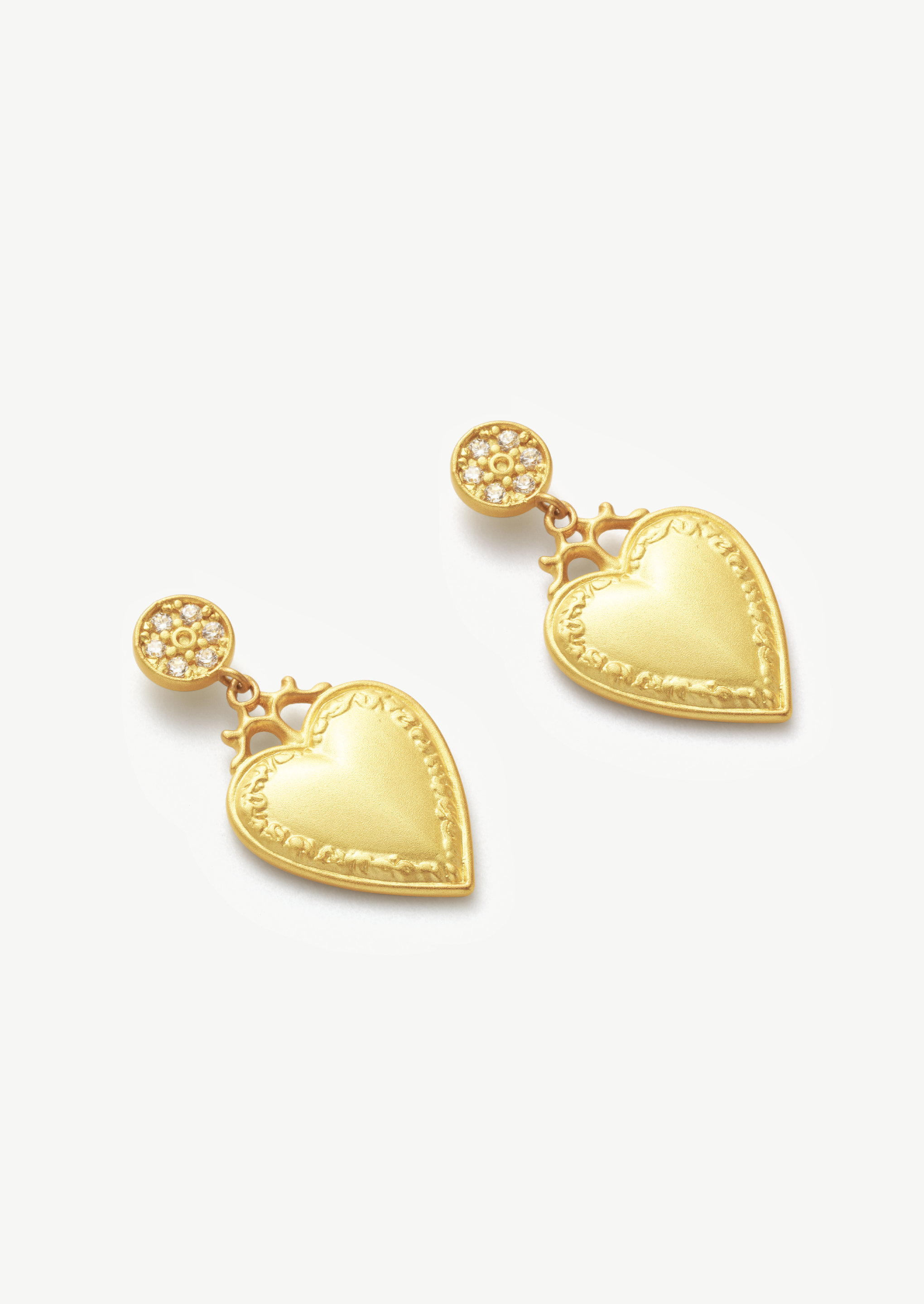 Vintage Heart Drop Earrings