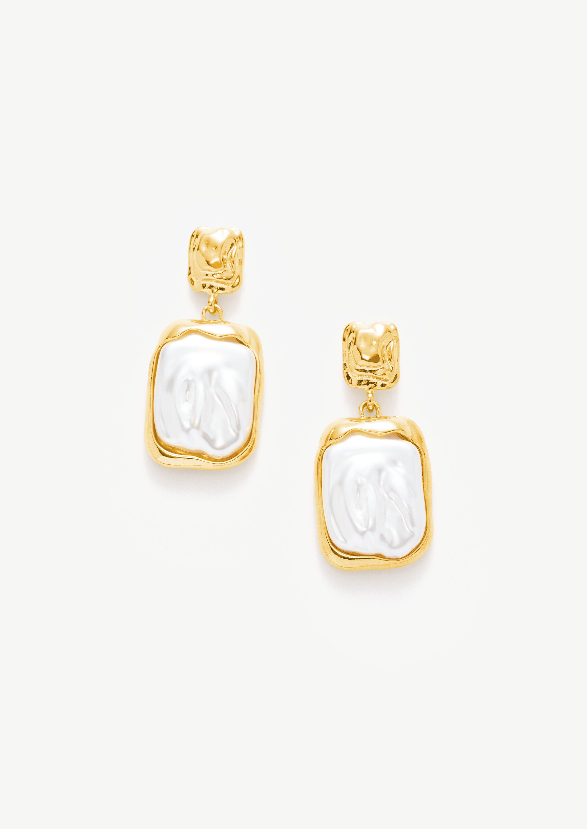 Square Pearl Drop Earrings