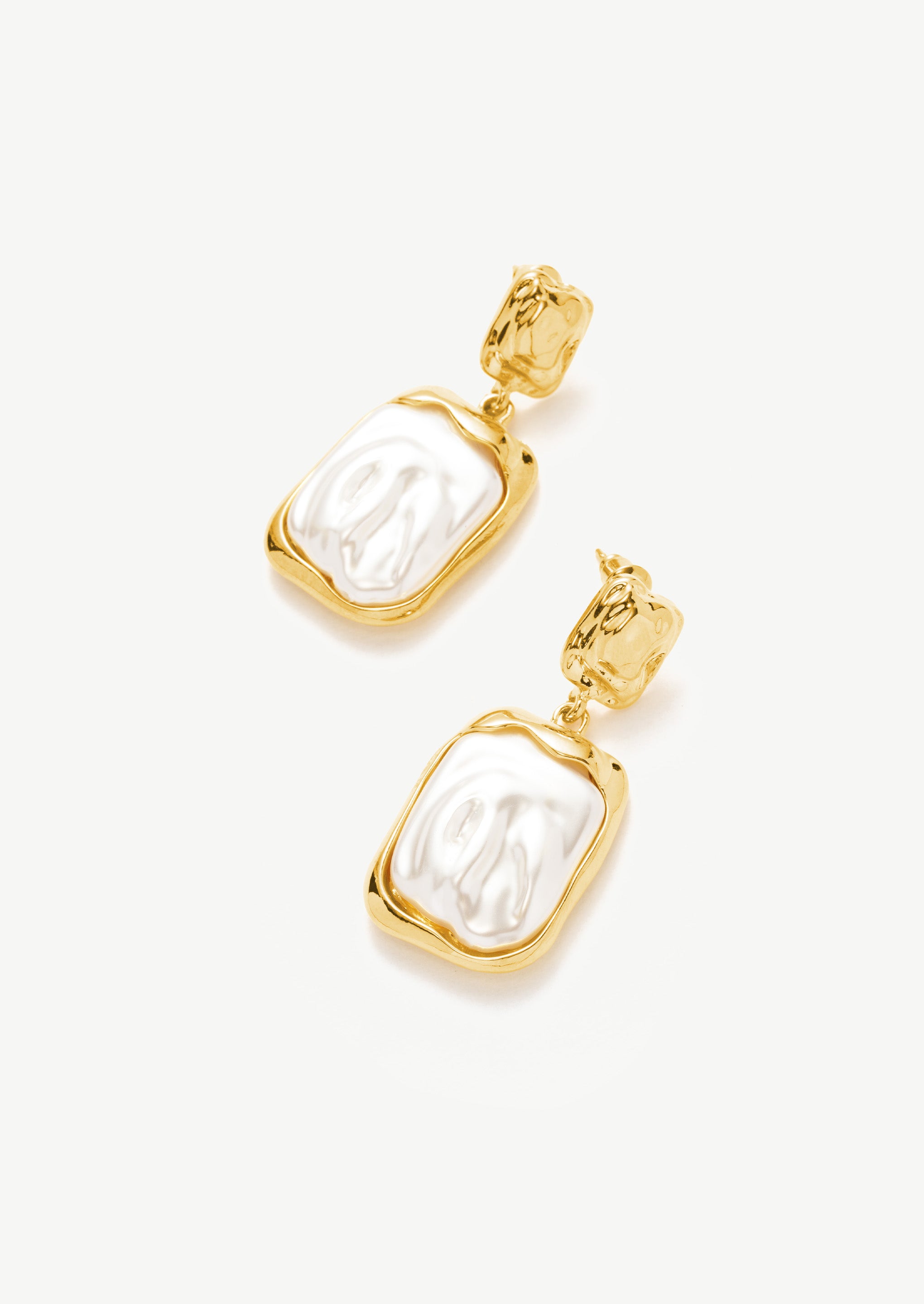 Square Pearl Drop Earrings