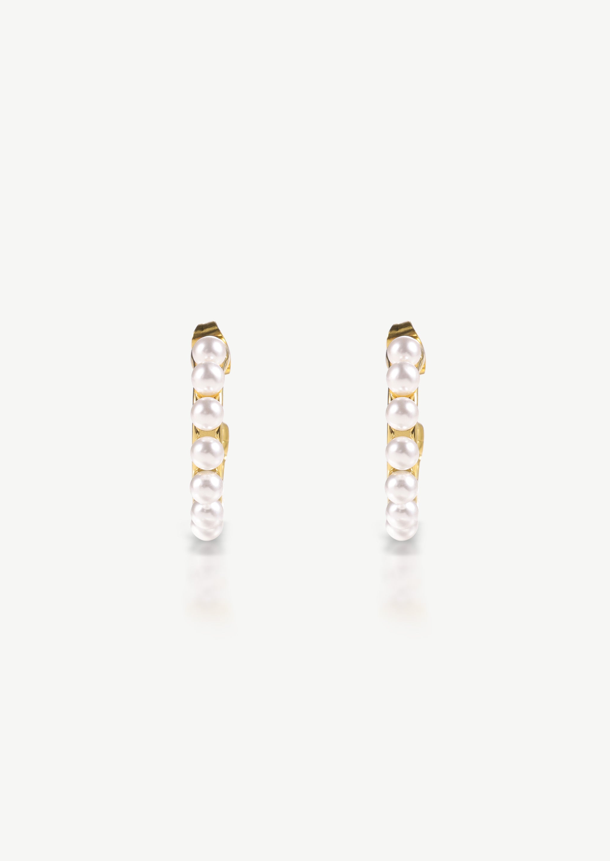 Pearl Row Hoop Earrings