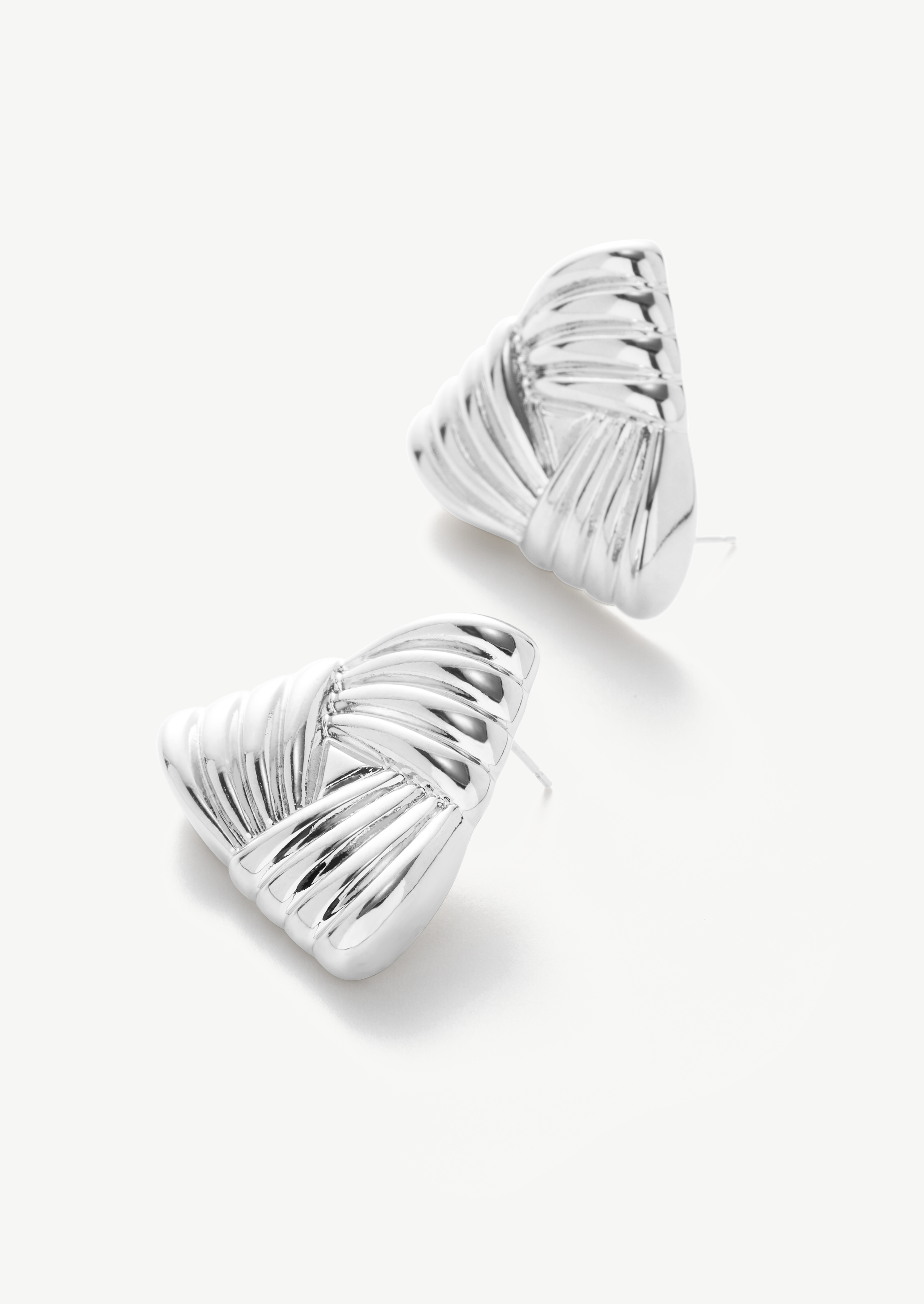 Textured Triangular Stud Earrings