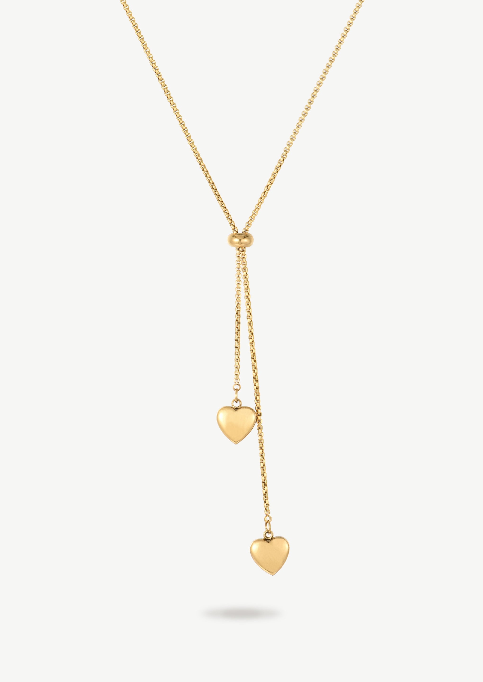 Double Heart Pendant Necklace