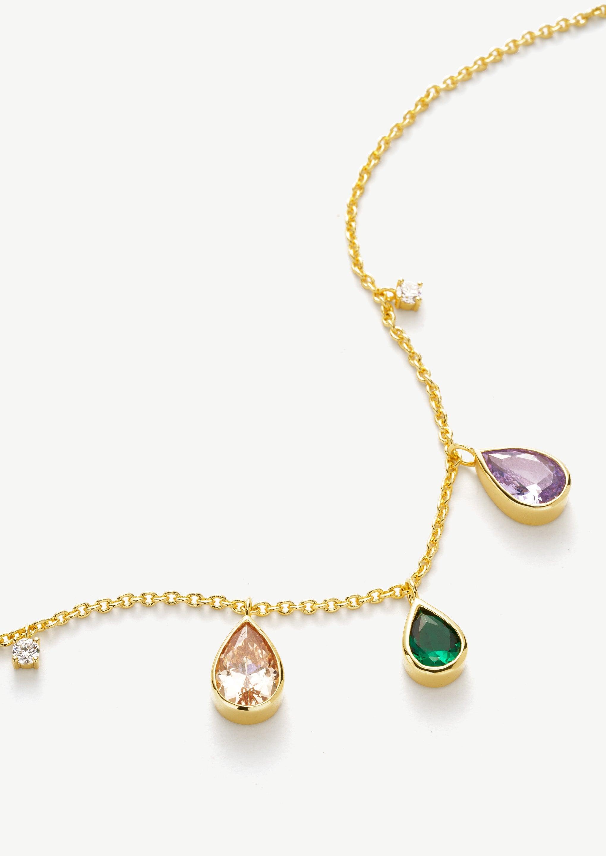 Gemstone Drop Pendant Necklace