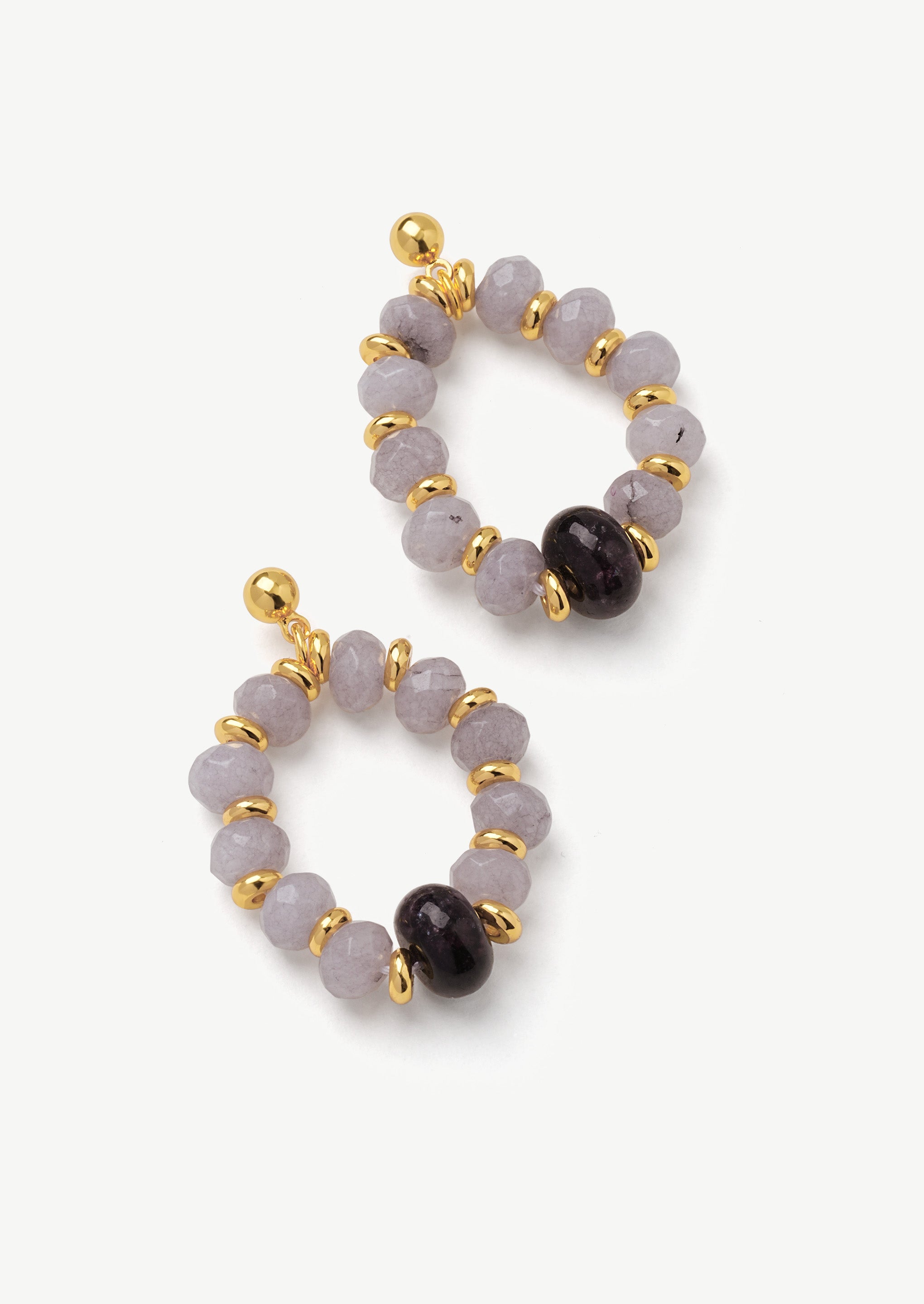 Jade Hoop Stud Earrings