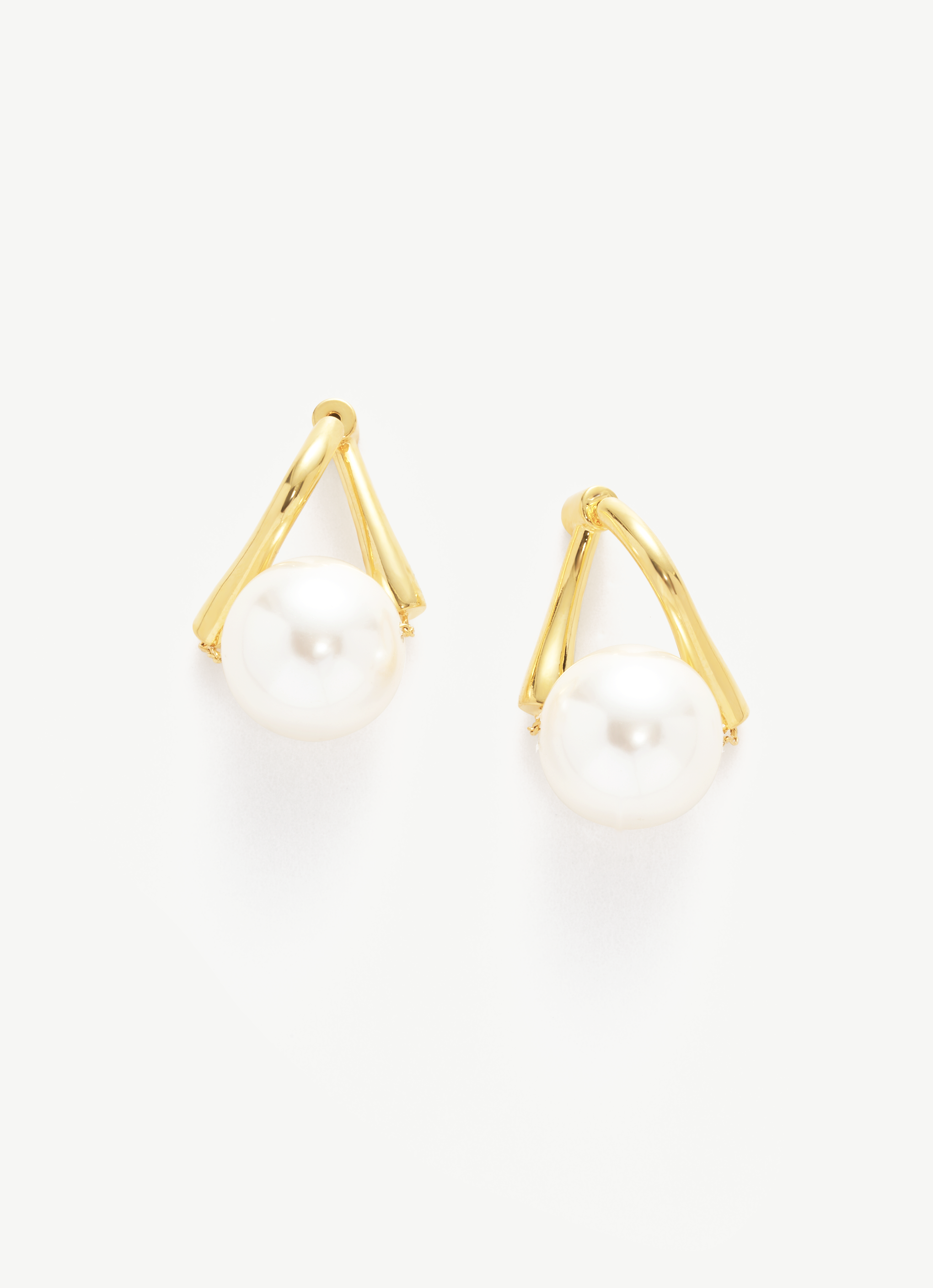 Geometric Pearl Drop Earrings