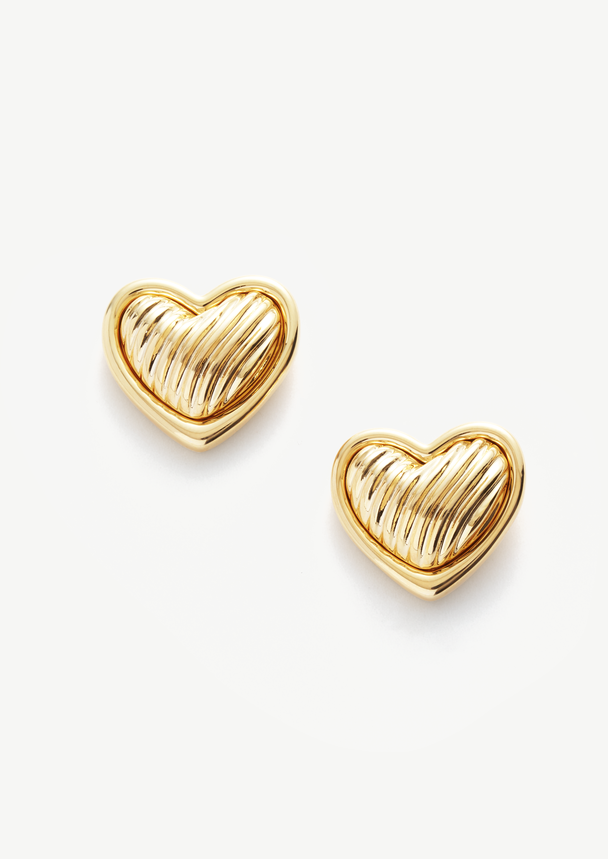 Textured Heart Stud Earrings