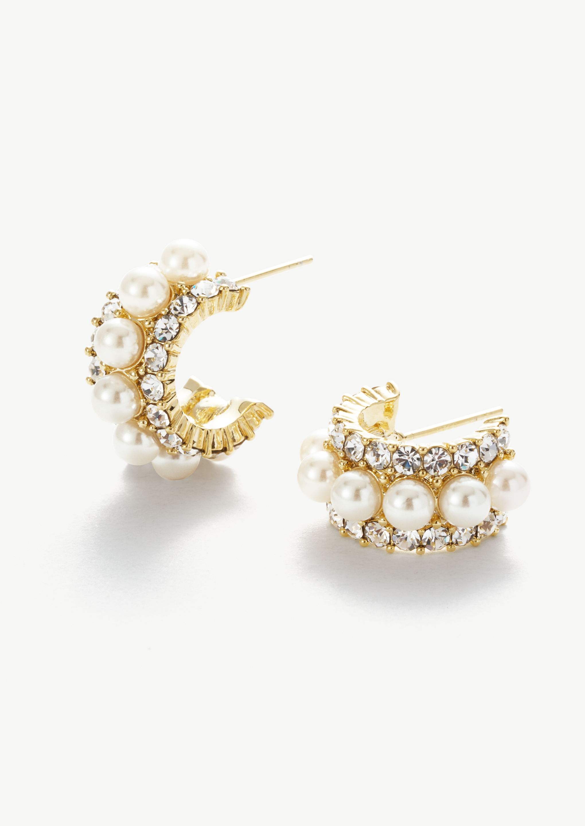 Pearl Gemstone Hoop Earrings