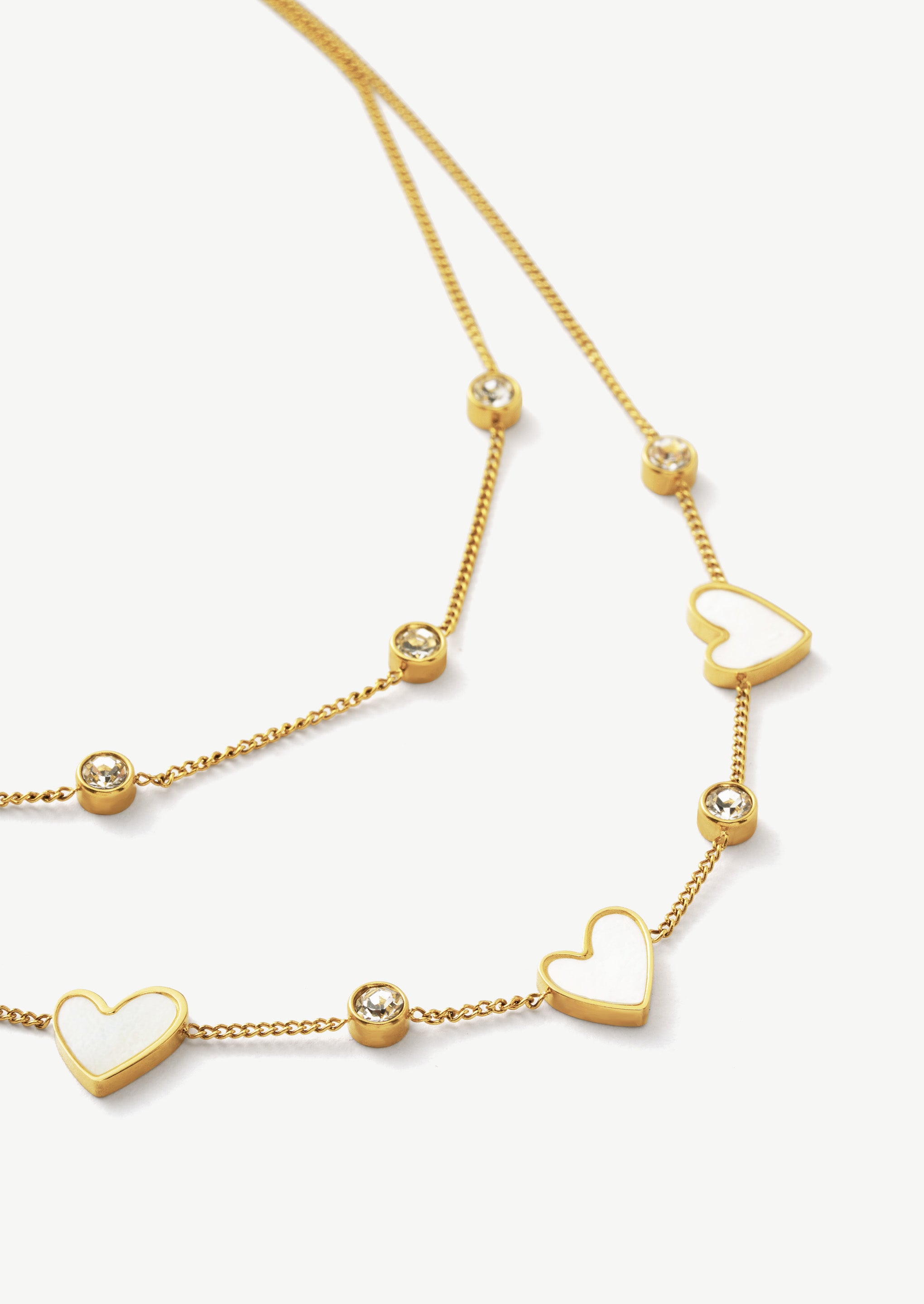 Heart Gemstone Layered Necklace