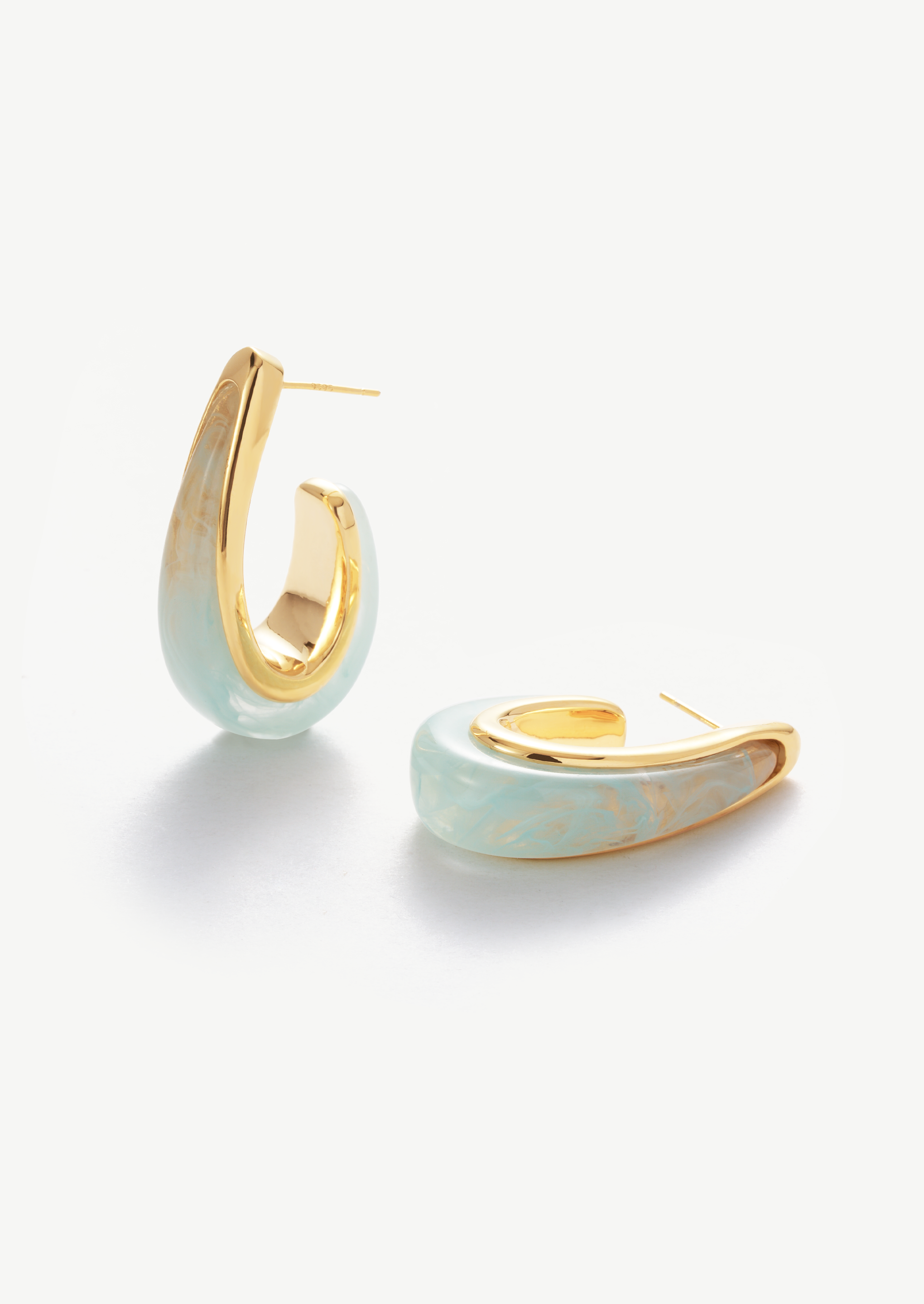 Pastel Swirl Hoop Earrings