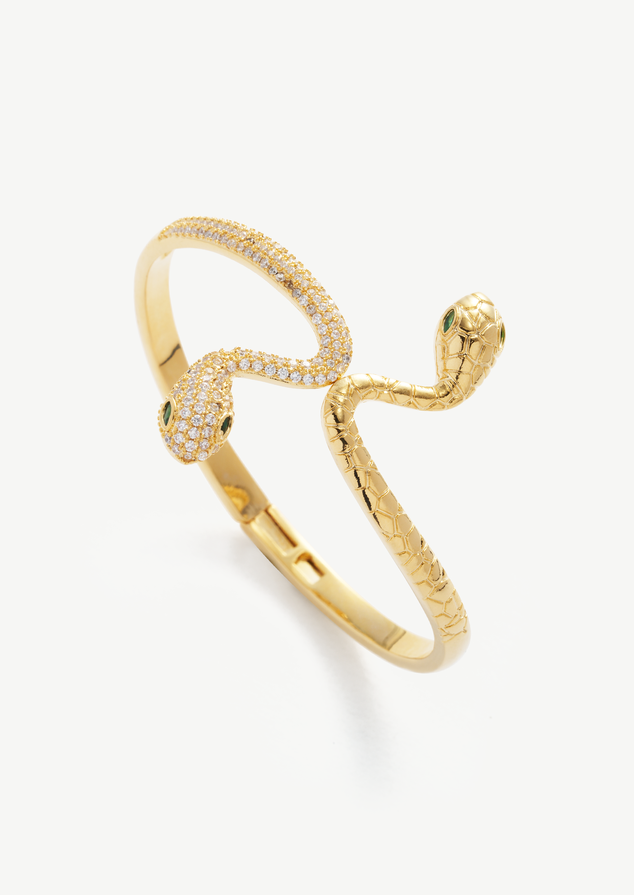 Dual Headed Serpent Bangle Bracelet