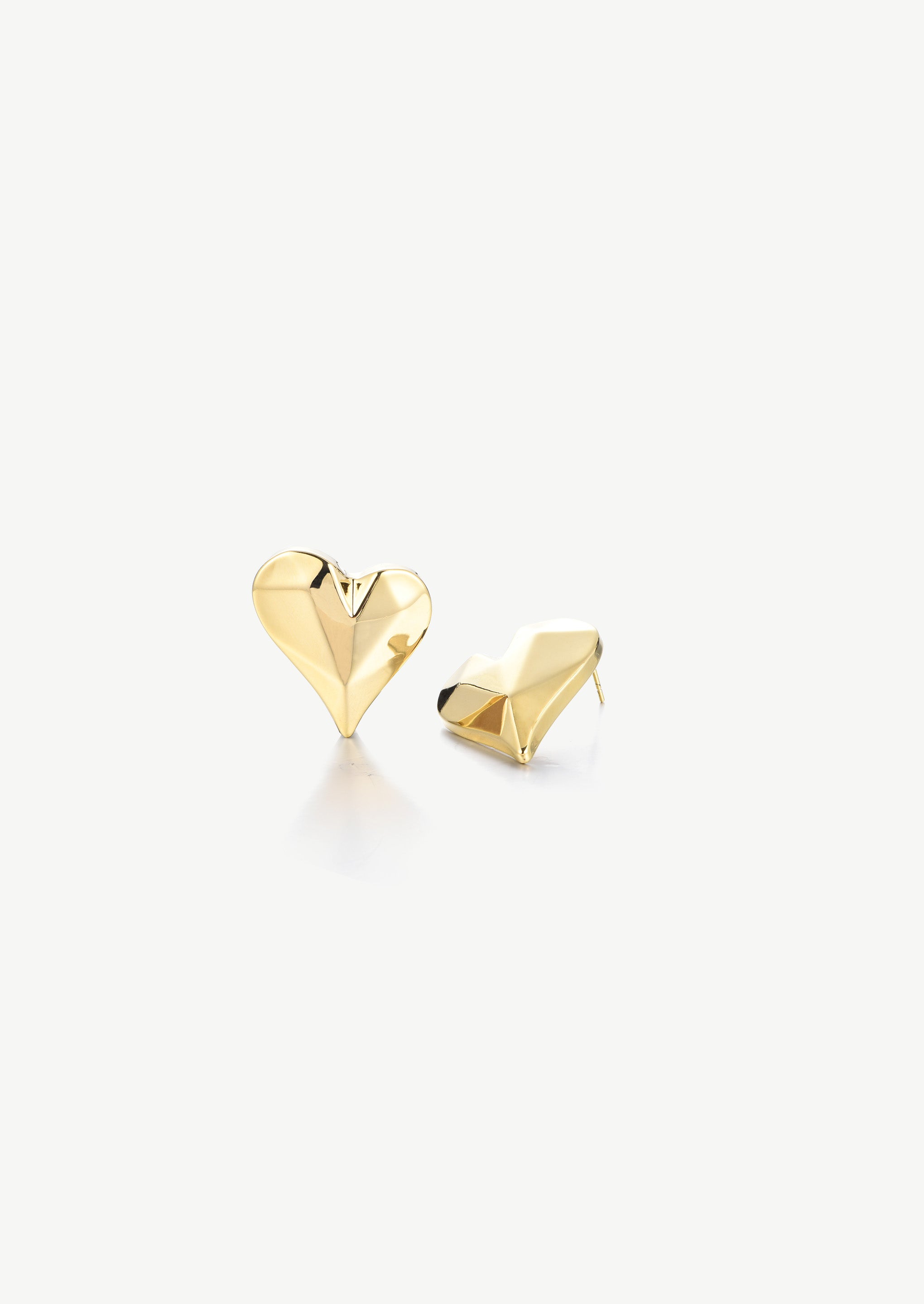 Geometric Heart Stud Earrings