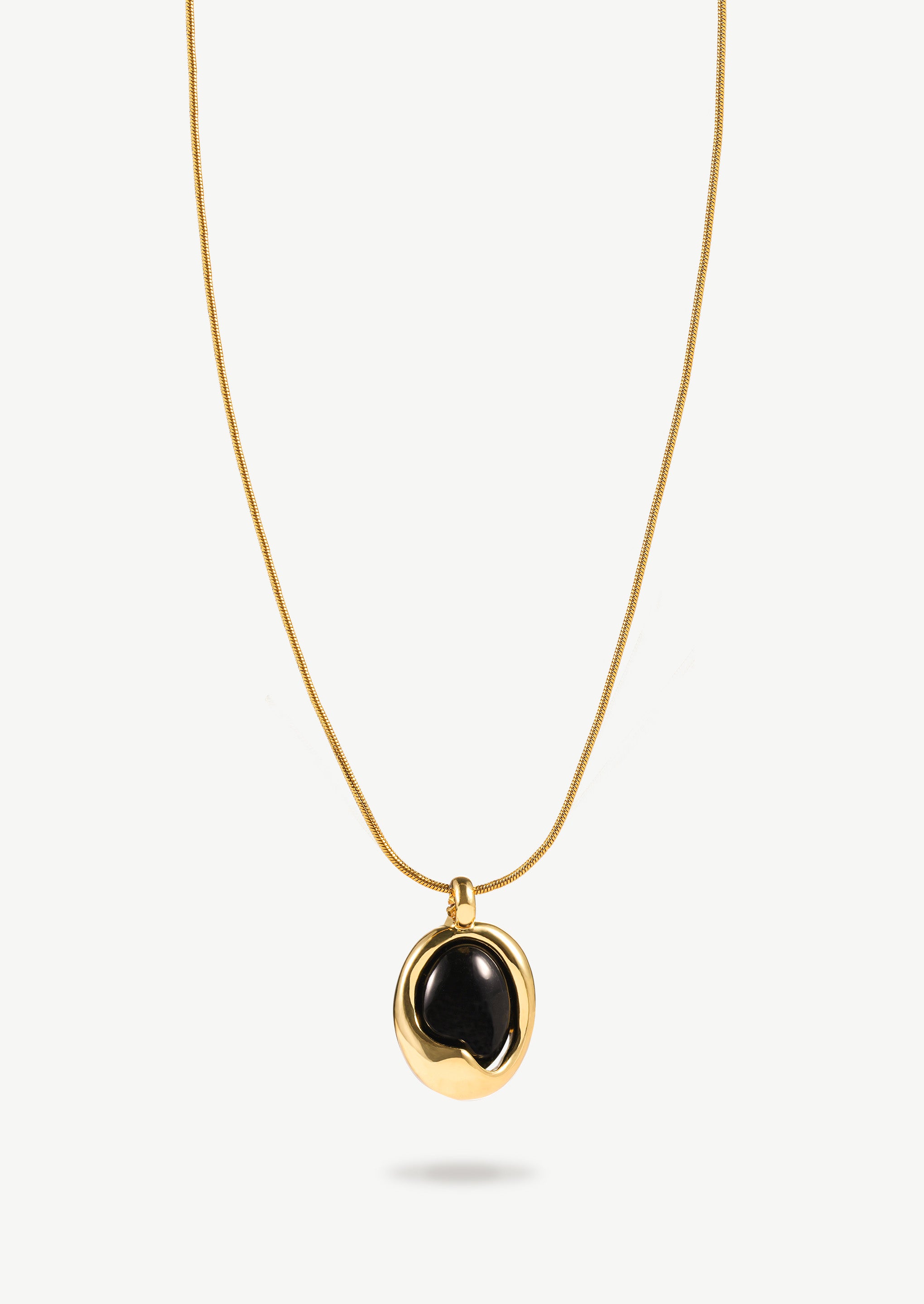 Oval Gemstone Pendant Necklace