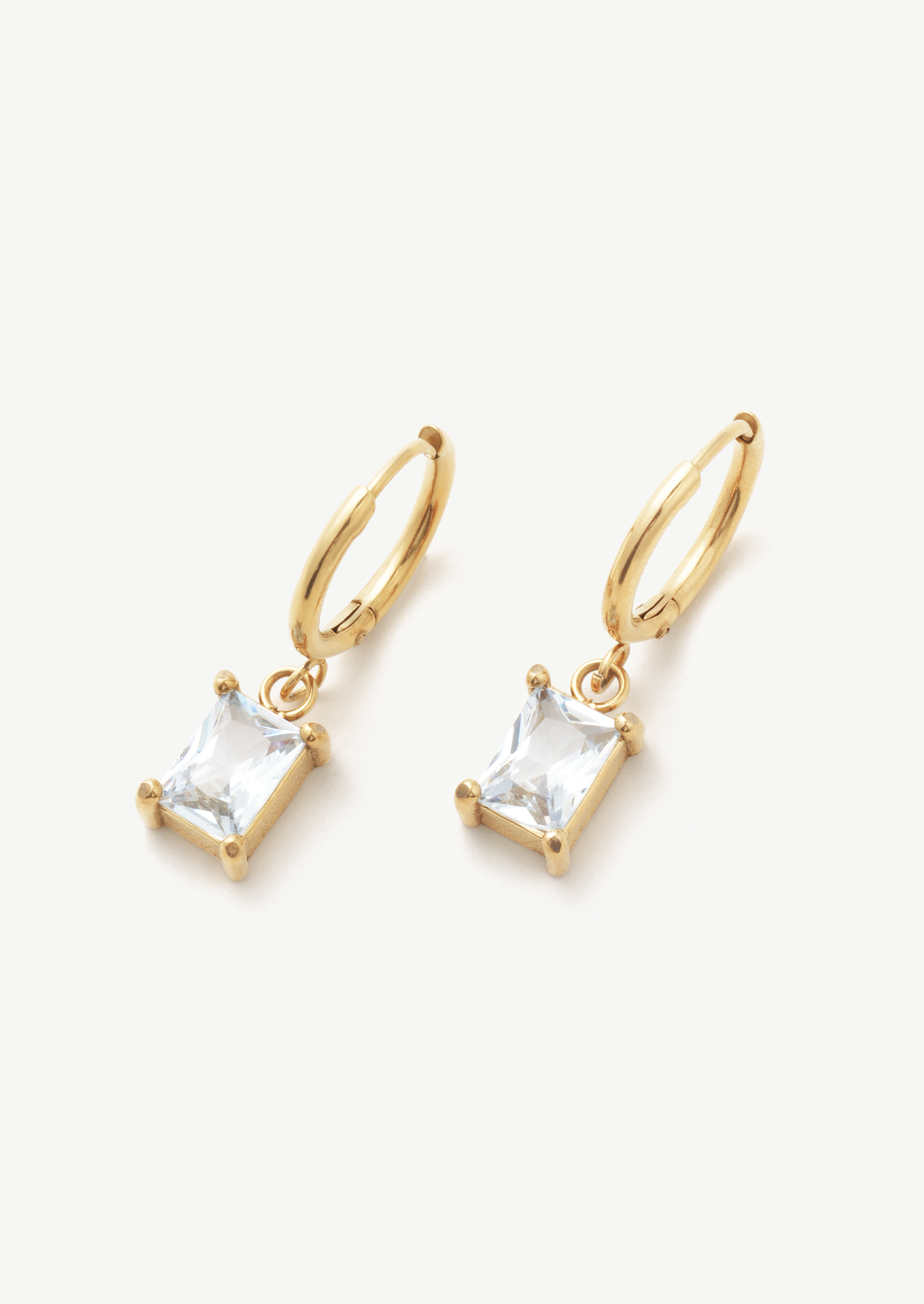 Square Charm Hoop Earrings
