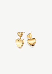 Double Heart Stud Earrings