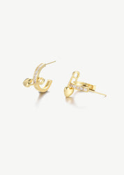 Heart Pin Hoop Earrings