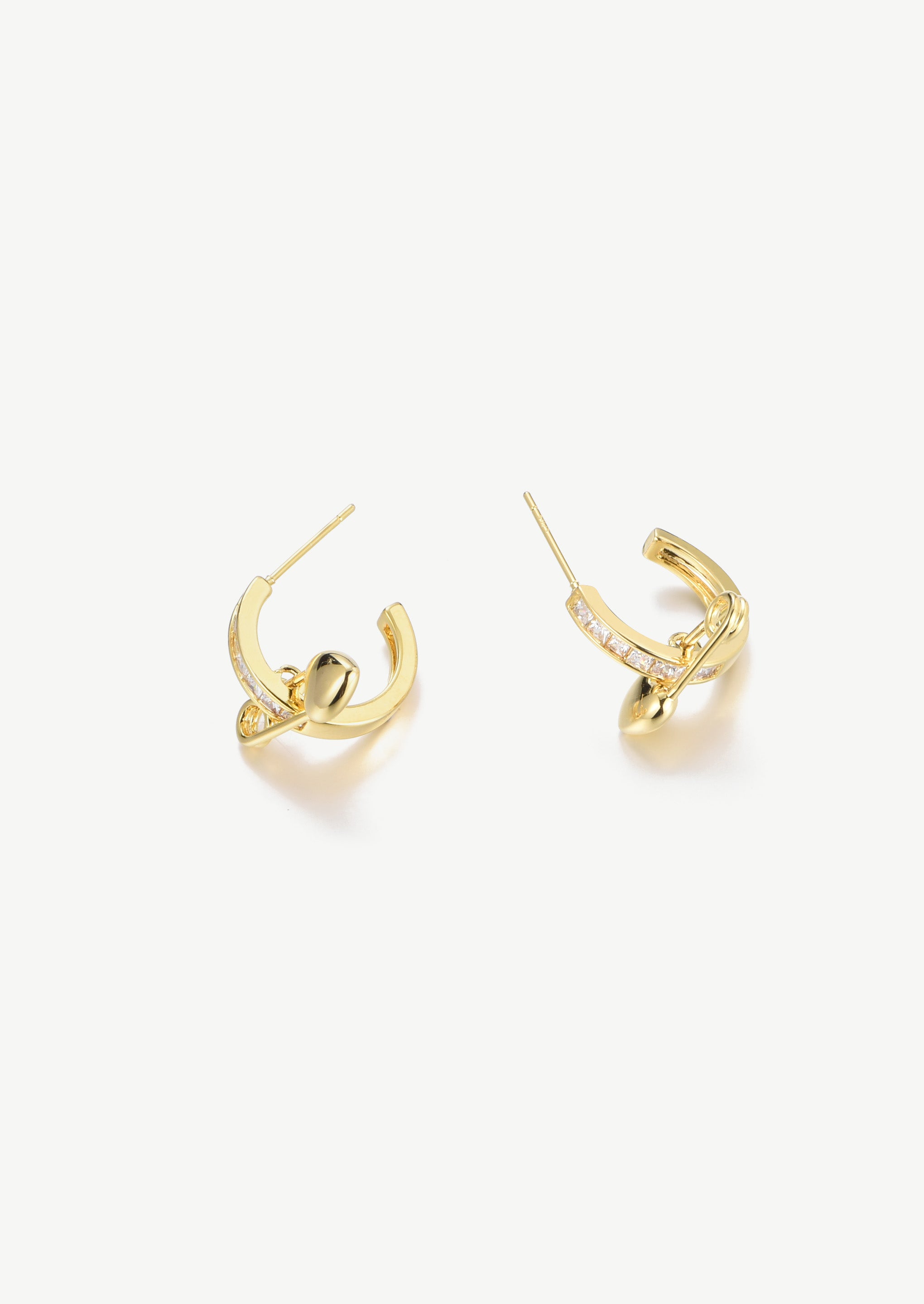 Heart Pin Hoop Earrings